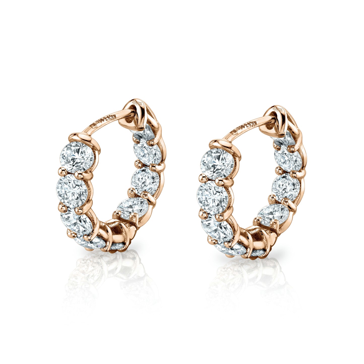 Round Diamond Inside-Out Huggie Earrings