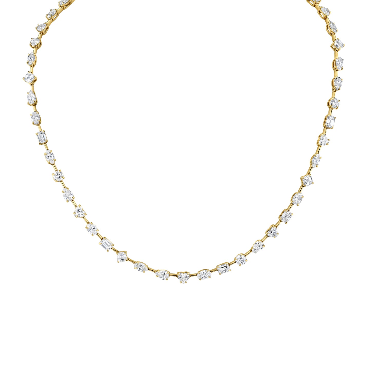 Fancy Shape Diamonds Wire Set Necklace