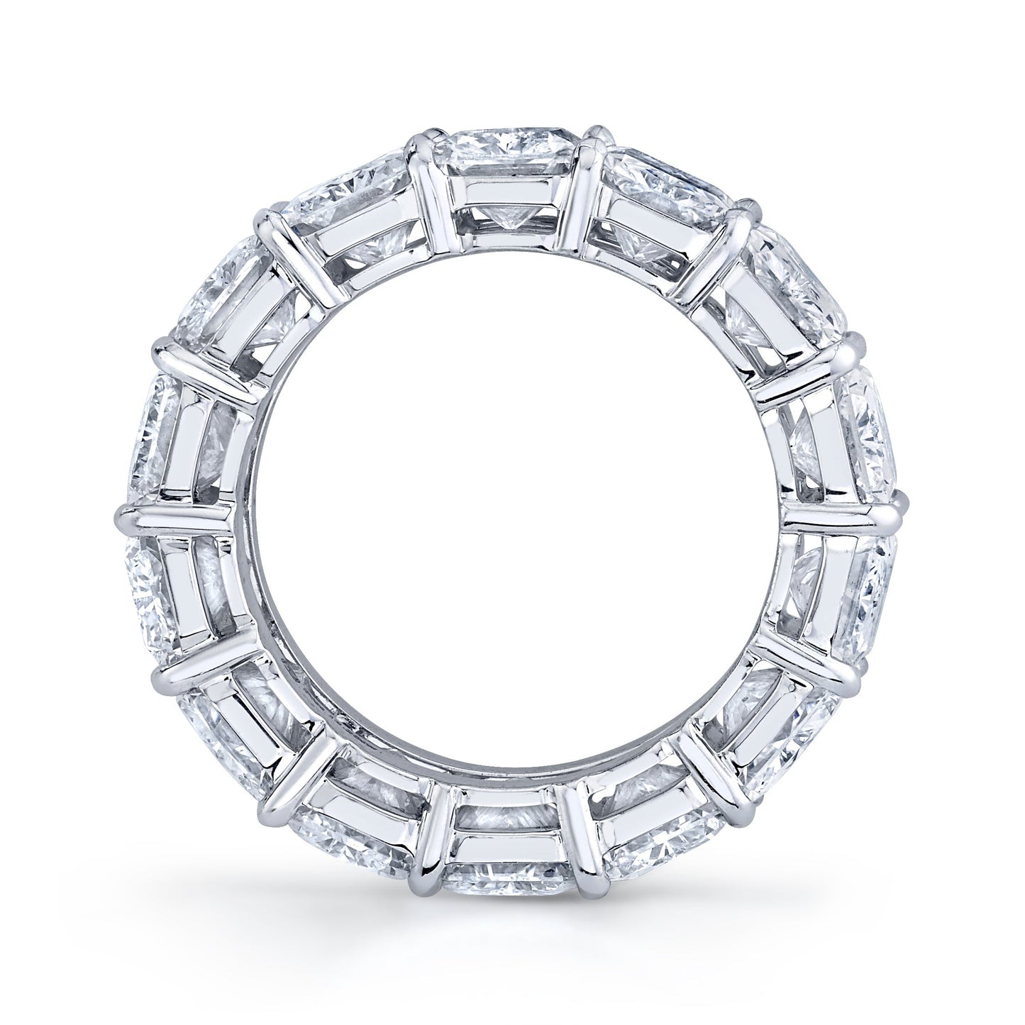 14.13 Carat Radiant Cut Diamond Platinum Eternity Band