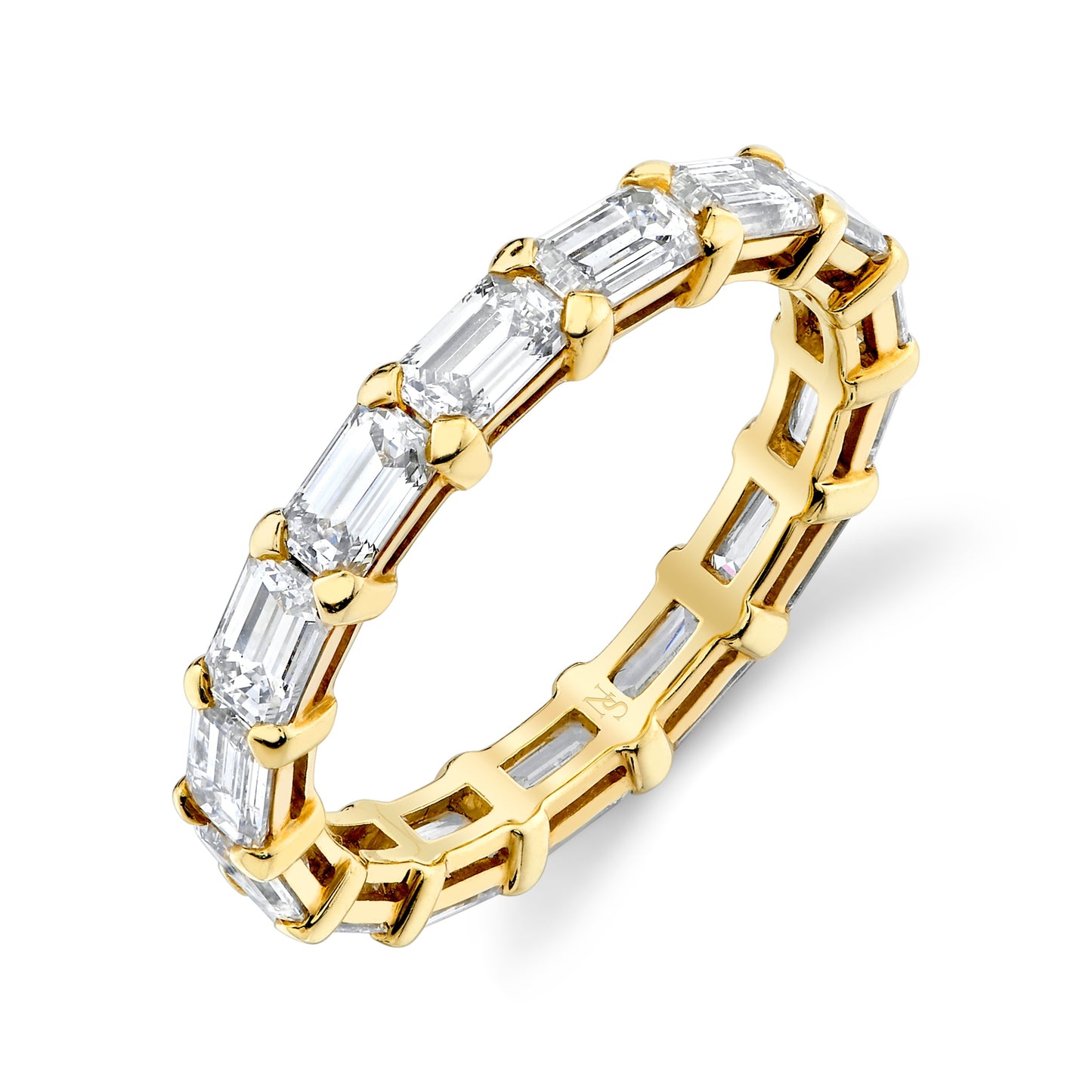 East West Emerald Cut Eternity Band