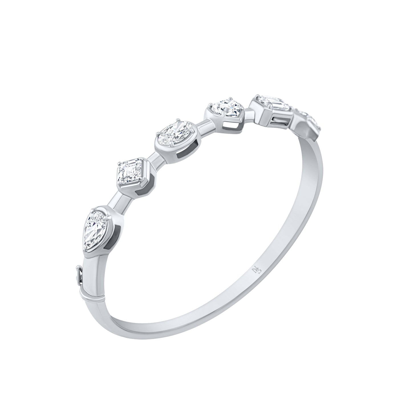 Mixed Shape Diamond Bangle