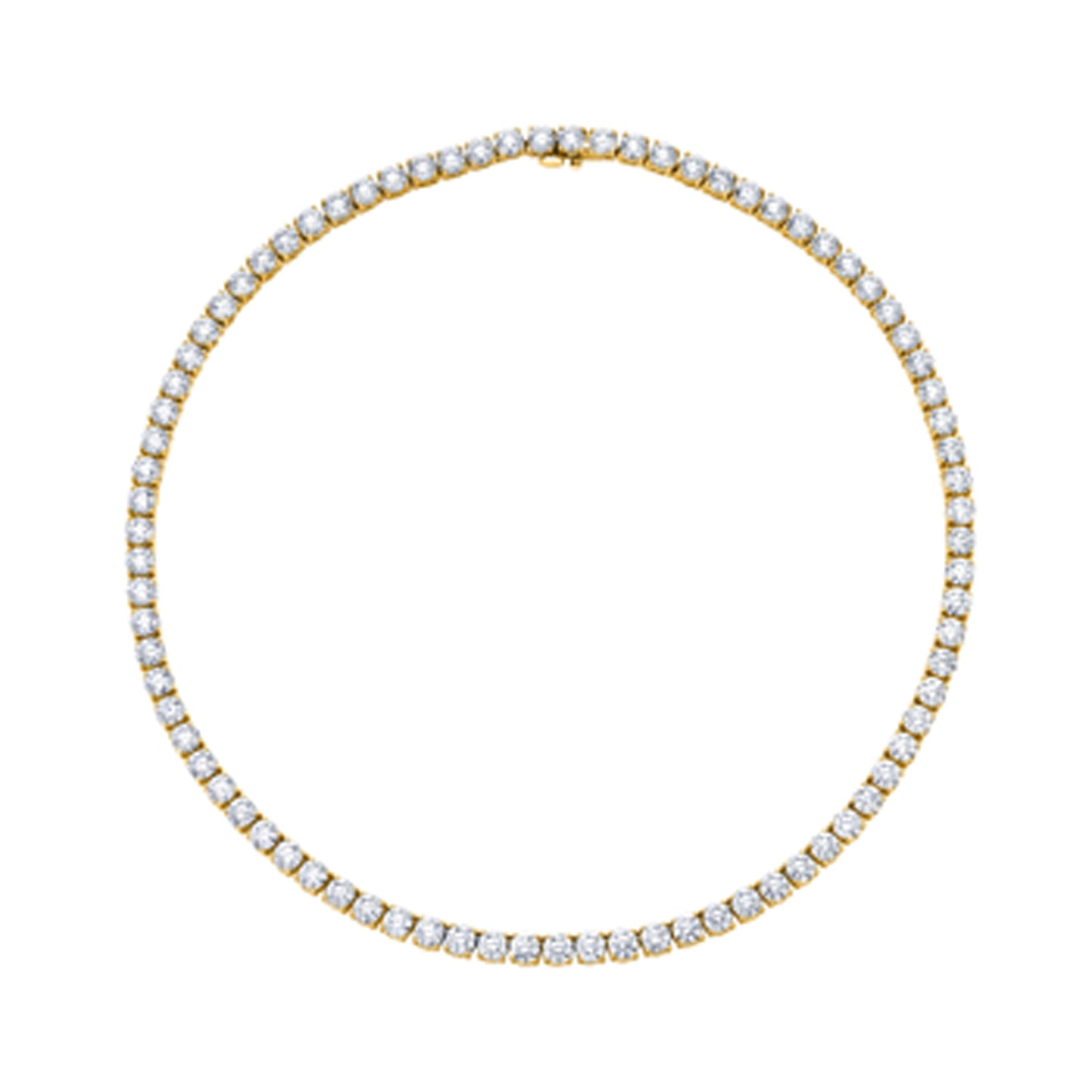 Straight Line 4.0mm Round Diamond 4-Prong Necklace