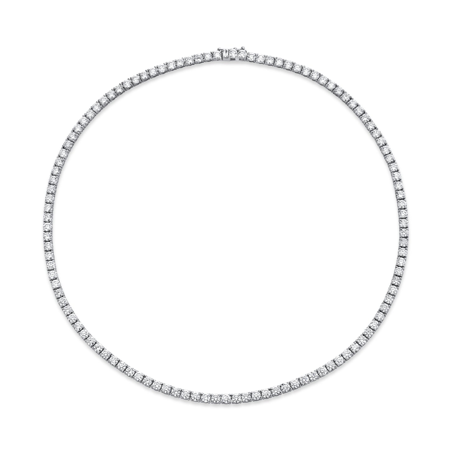 Straight Line 3.5mm Round Diamond 4-prong Necklace