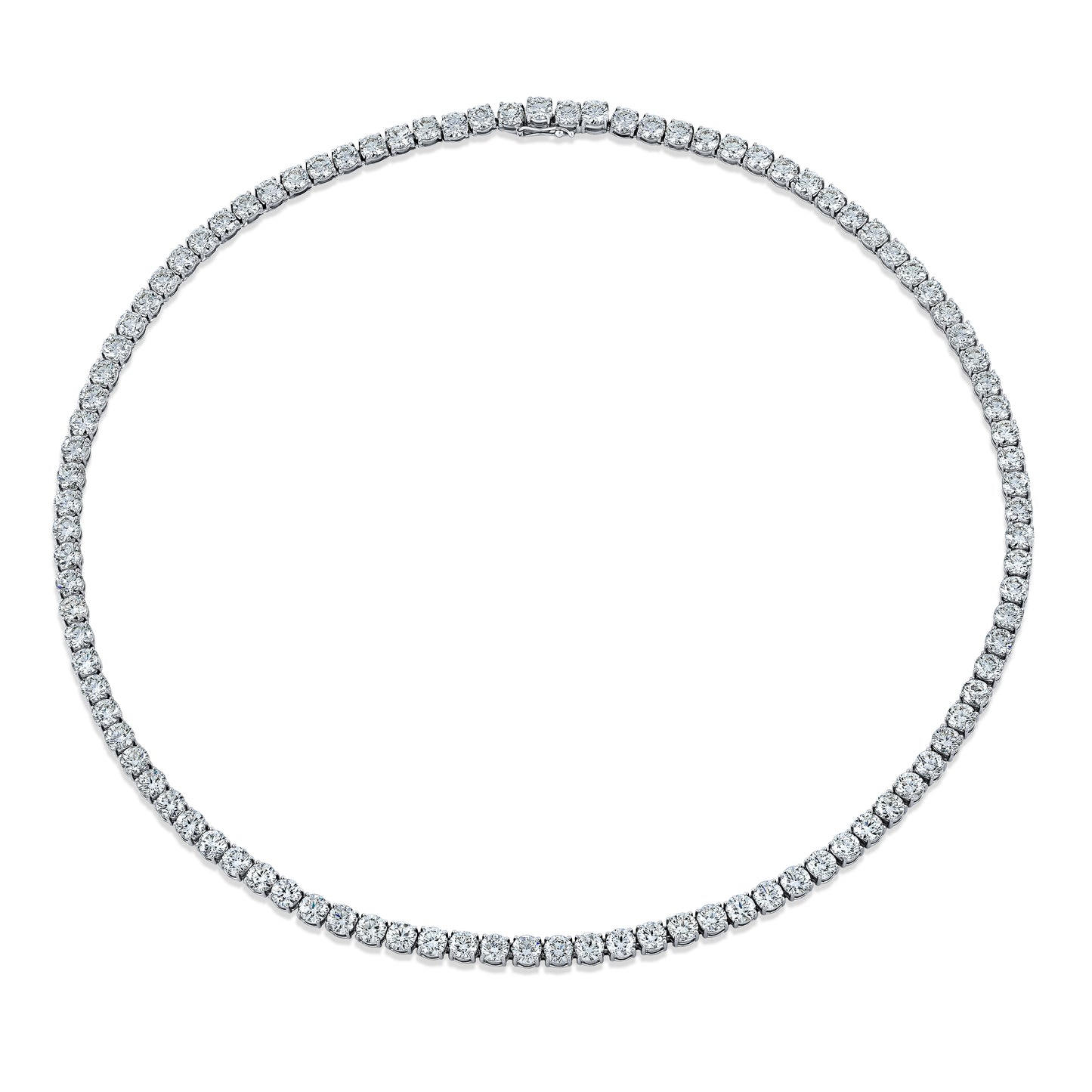 Straight Line 5.2mm Round Diamond 4-Prong Necklace
