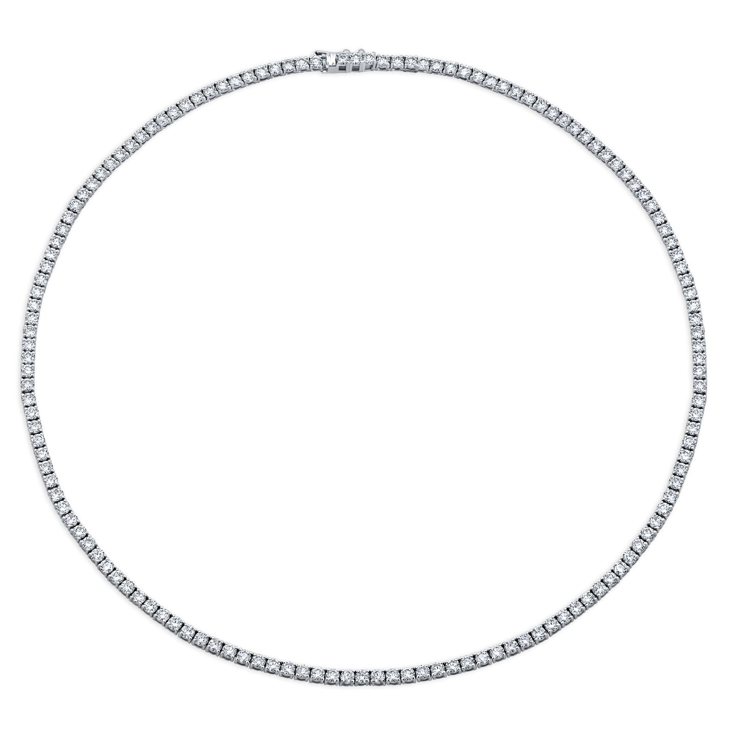Straight Line 2.7mm Round Diamond 4-prong Necklace