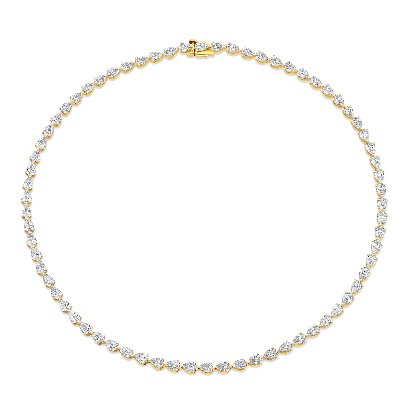 East West Straight Line Pear Diamond Necklace