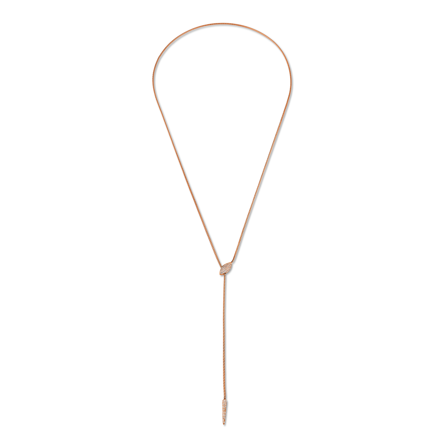 Diamond Pave Lariat with Franco Chain