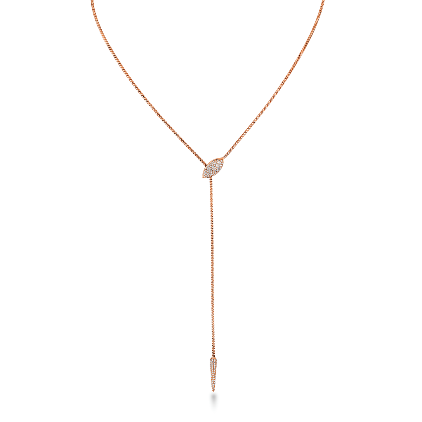 Diamond Pave Lariat with Franco Chain