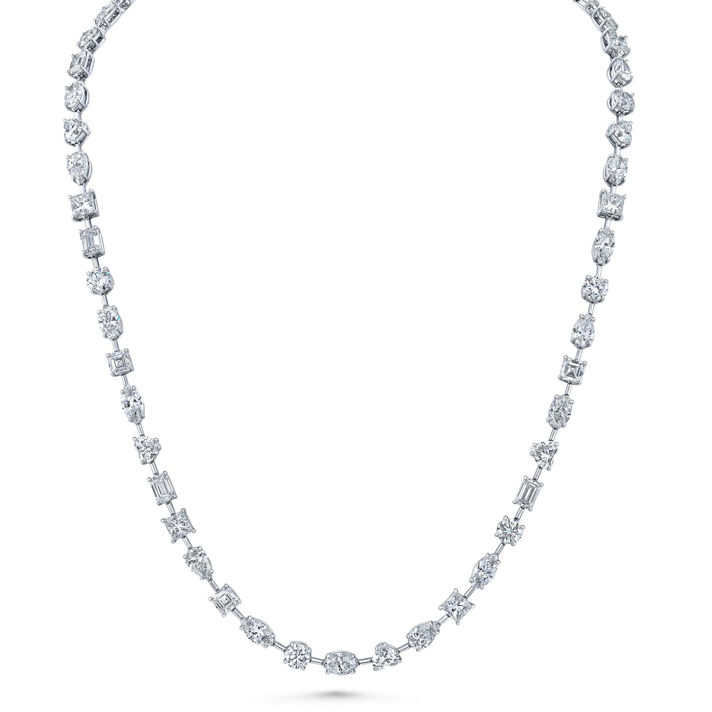 Mixed Shape Straight Line Necklace