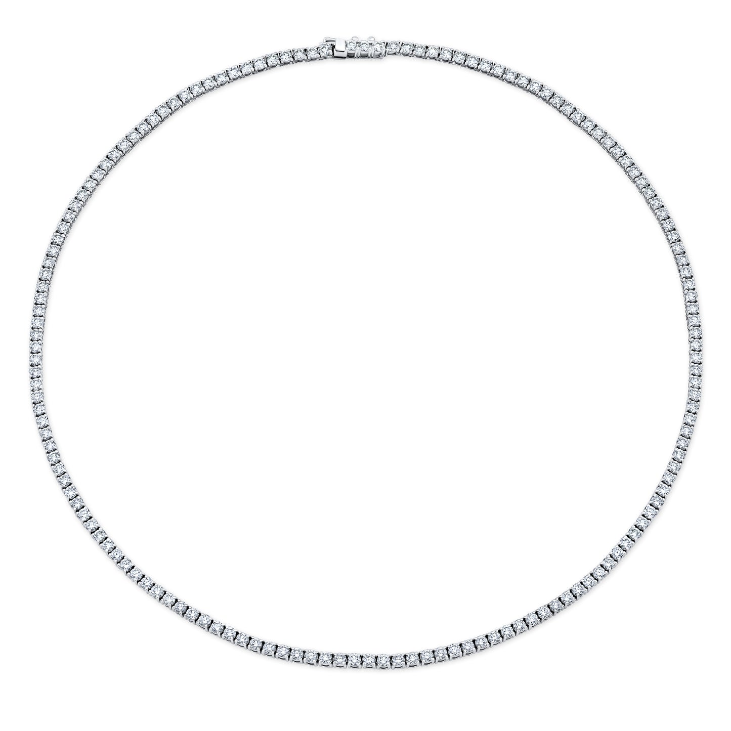 Straight Line 2.5mm Round Diamond 4-prong Necklace