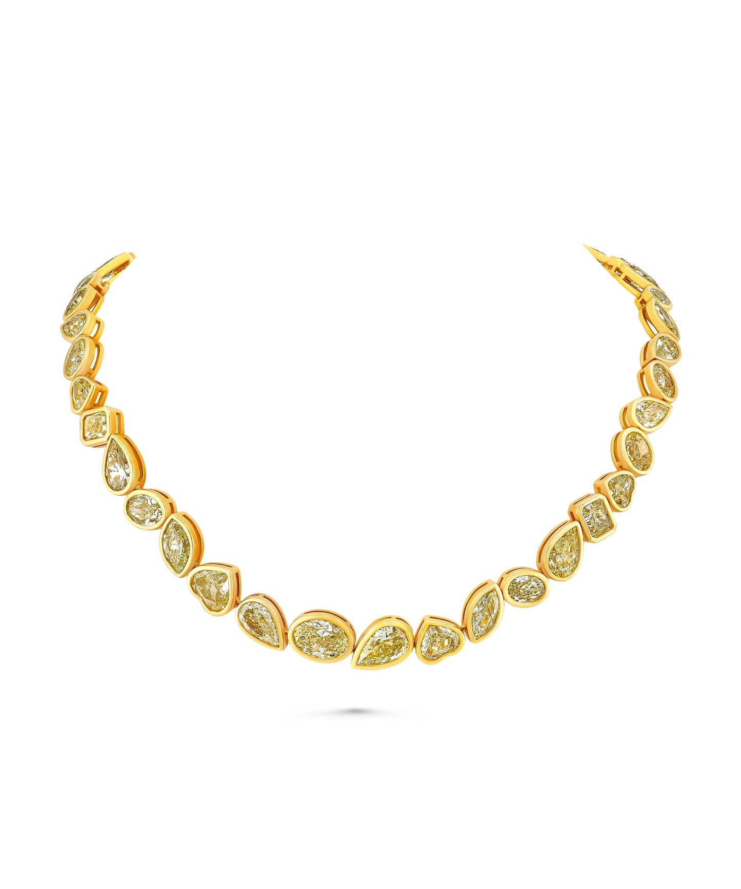 Fancy Yellow Mixed Shape Bezel Set Diamond Choker