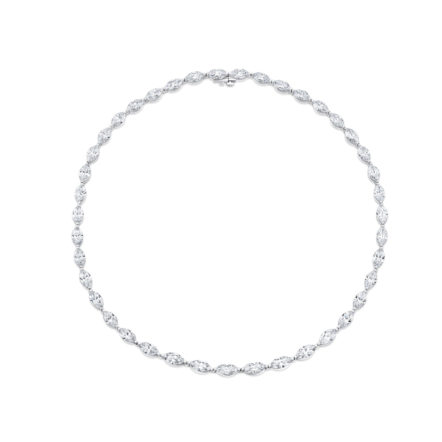 East West Oval Diamond Necklace