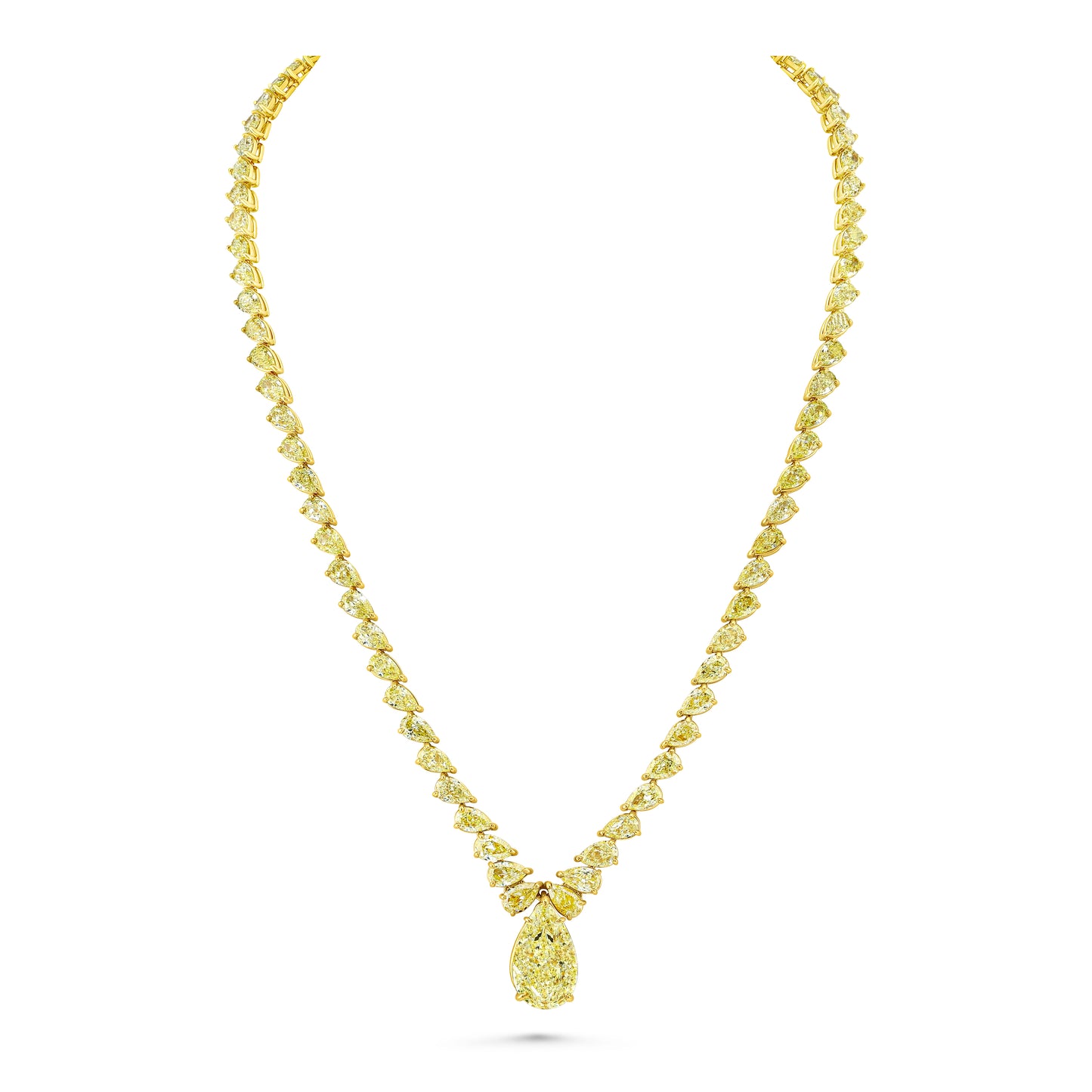 Pear Yellow Diamond Statement Necklace
