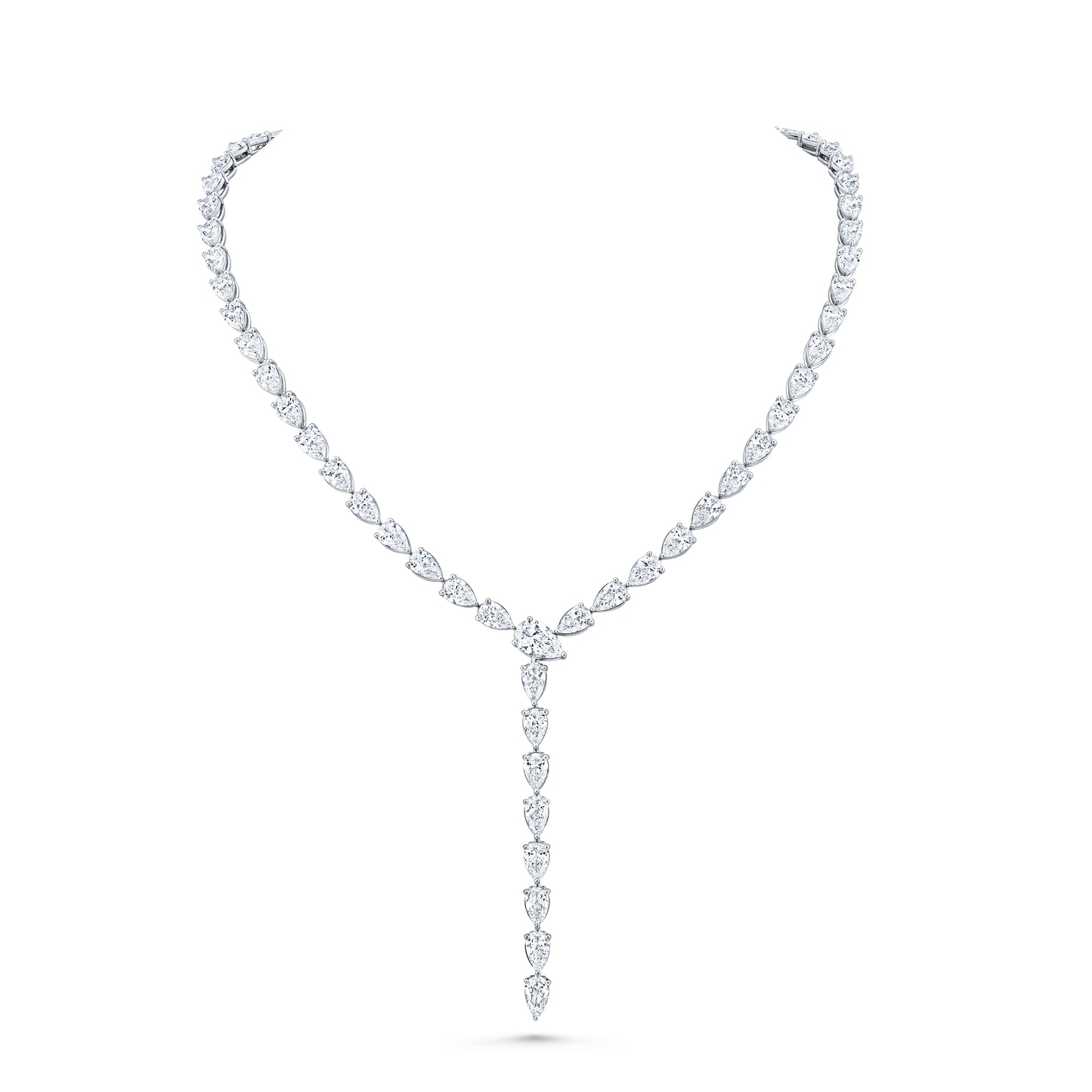 Pear Diamond Lariat Necklace