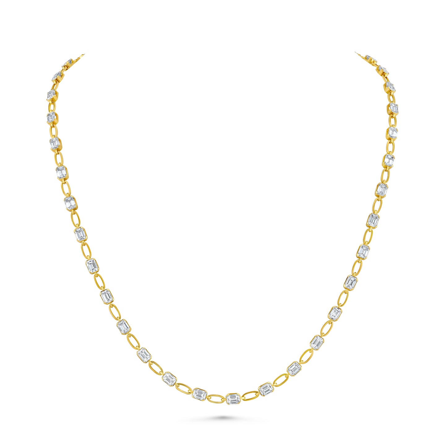 Emerald Cut Diamonds By The Yard Necklace - 20.5"