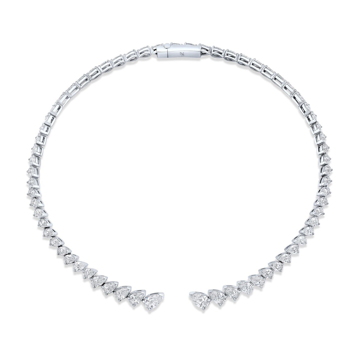 Pear Shape Diamond Bezel Set Choker