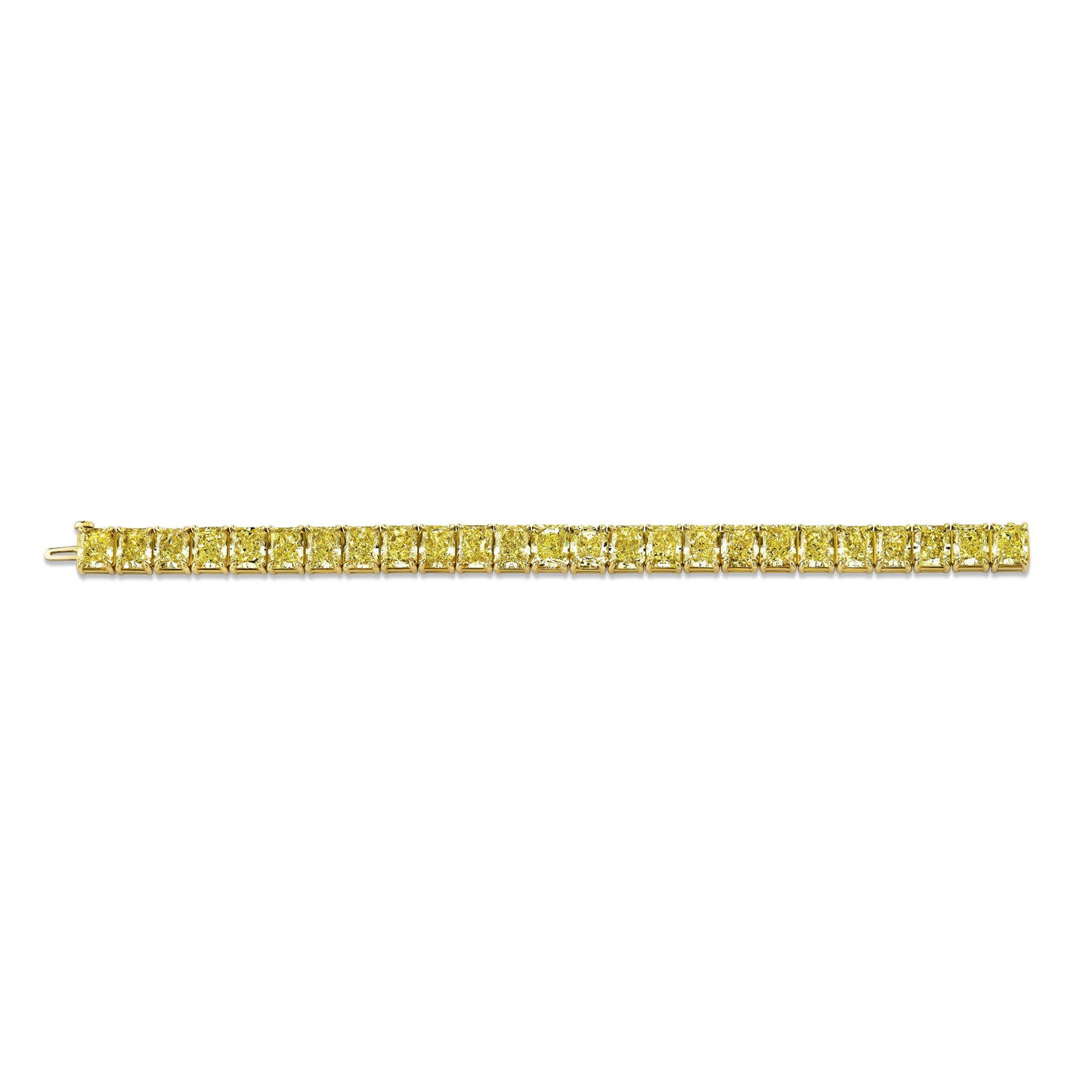 Fancy Yellow Radiant Cut Diamond Bracelet