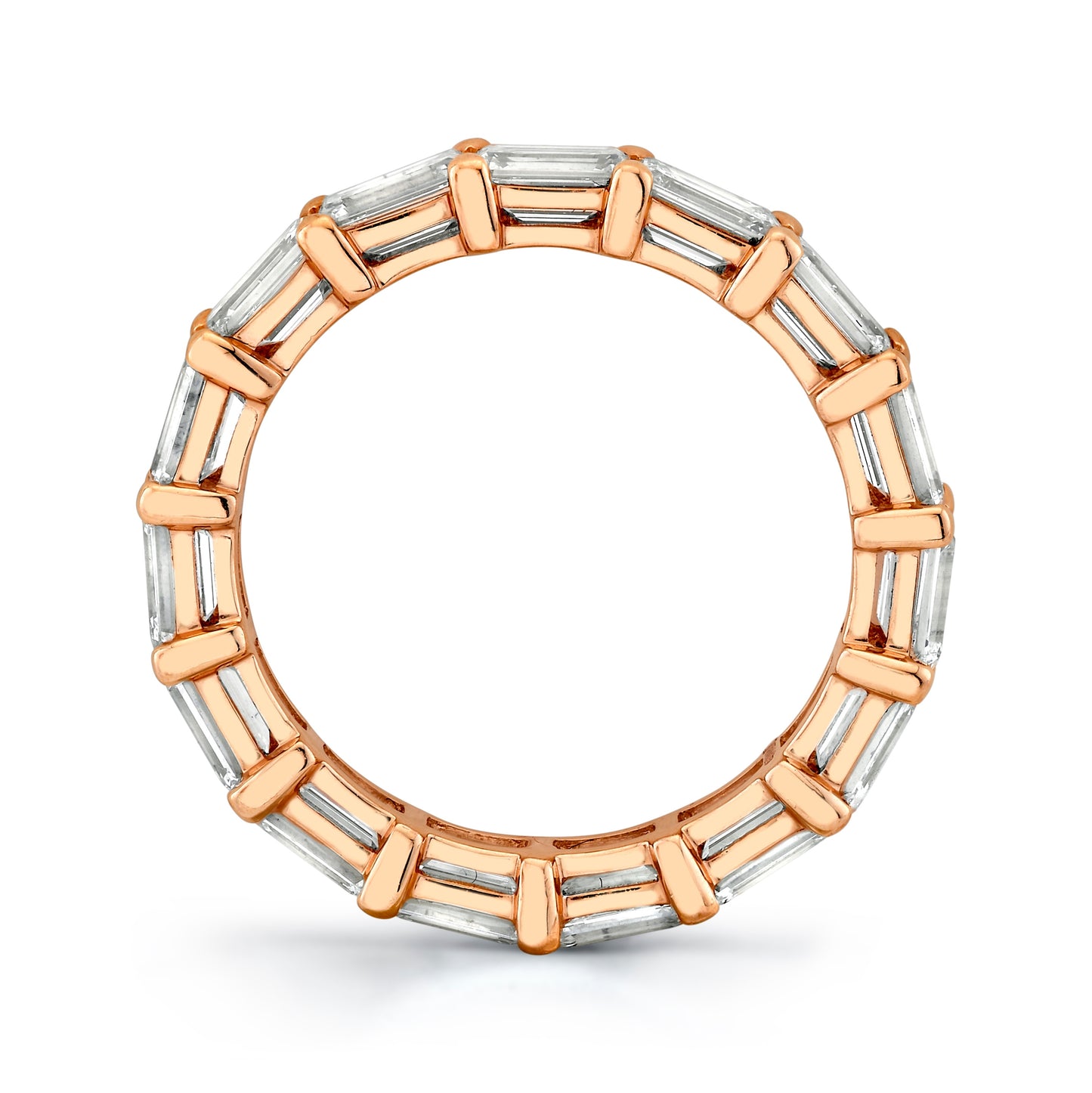 East West Emerald Cut Diamond Eternity Band