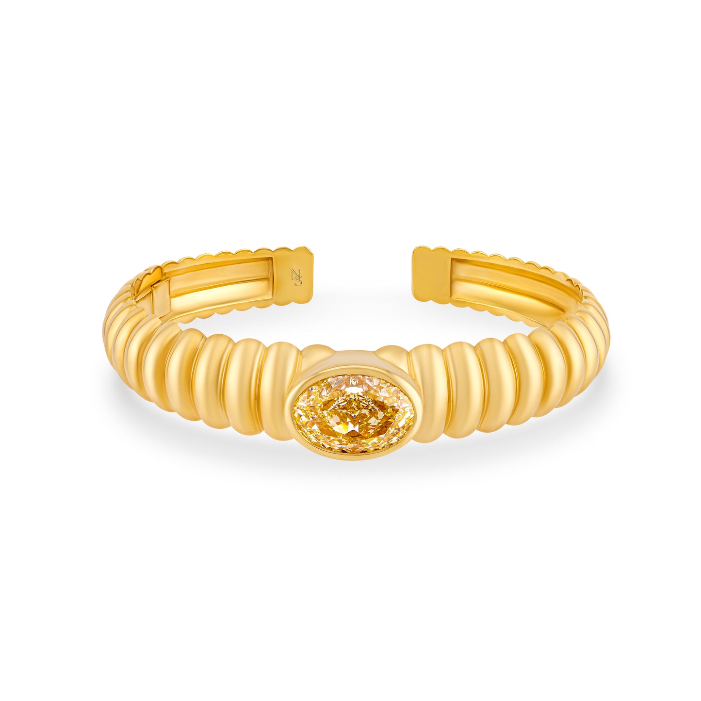 Oval Diamond Hinged Bangle