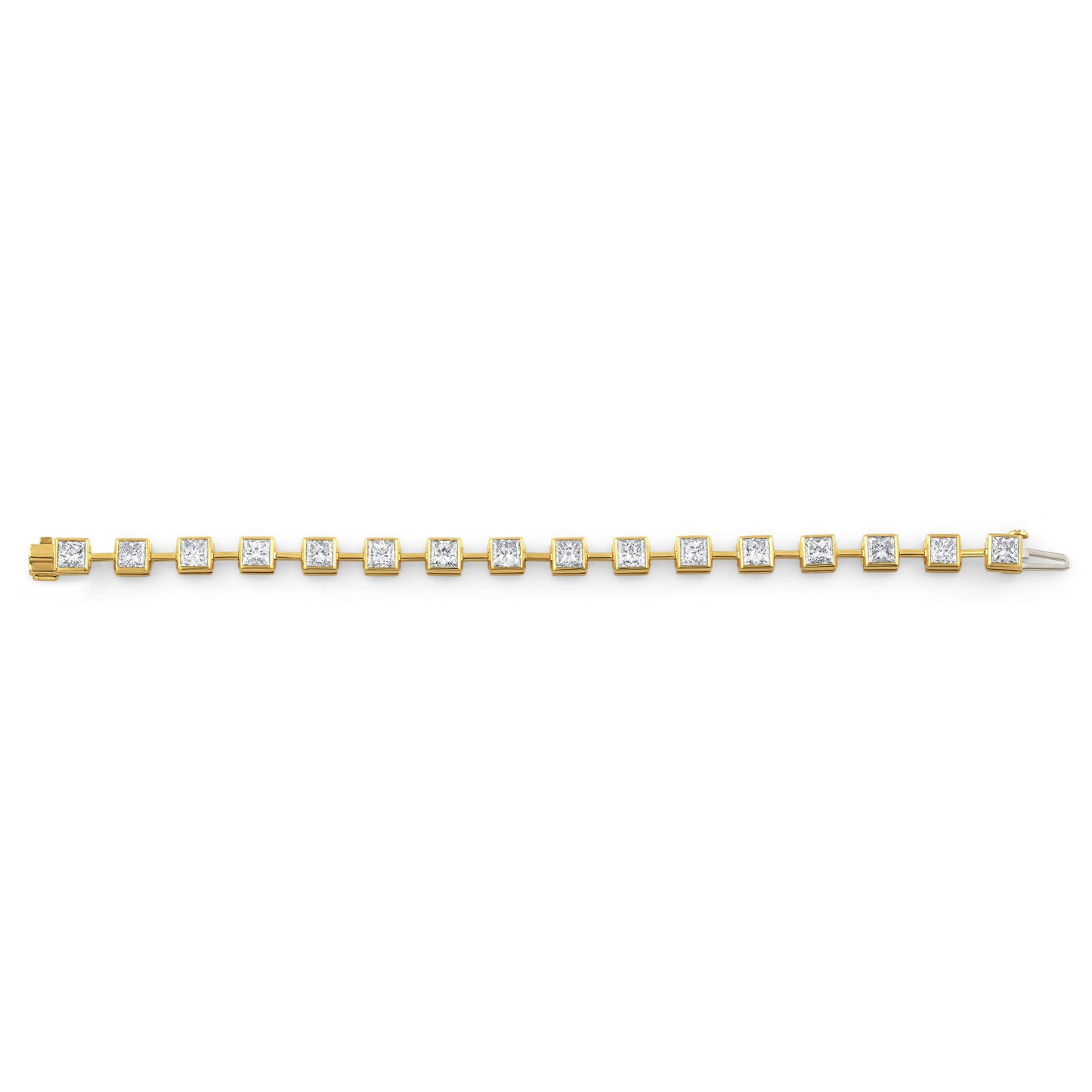 Princess Cut Diamond Bezel Set Bracelet
