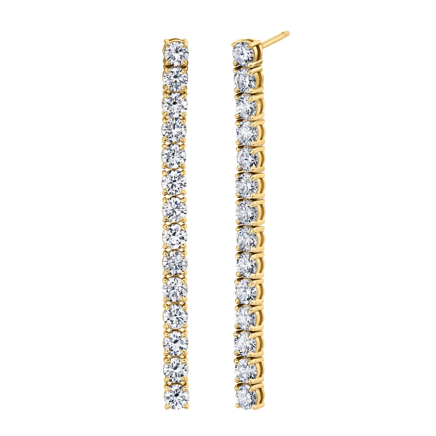 Diamond Linear Dangle Earrings