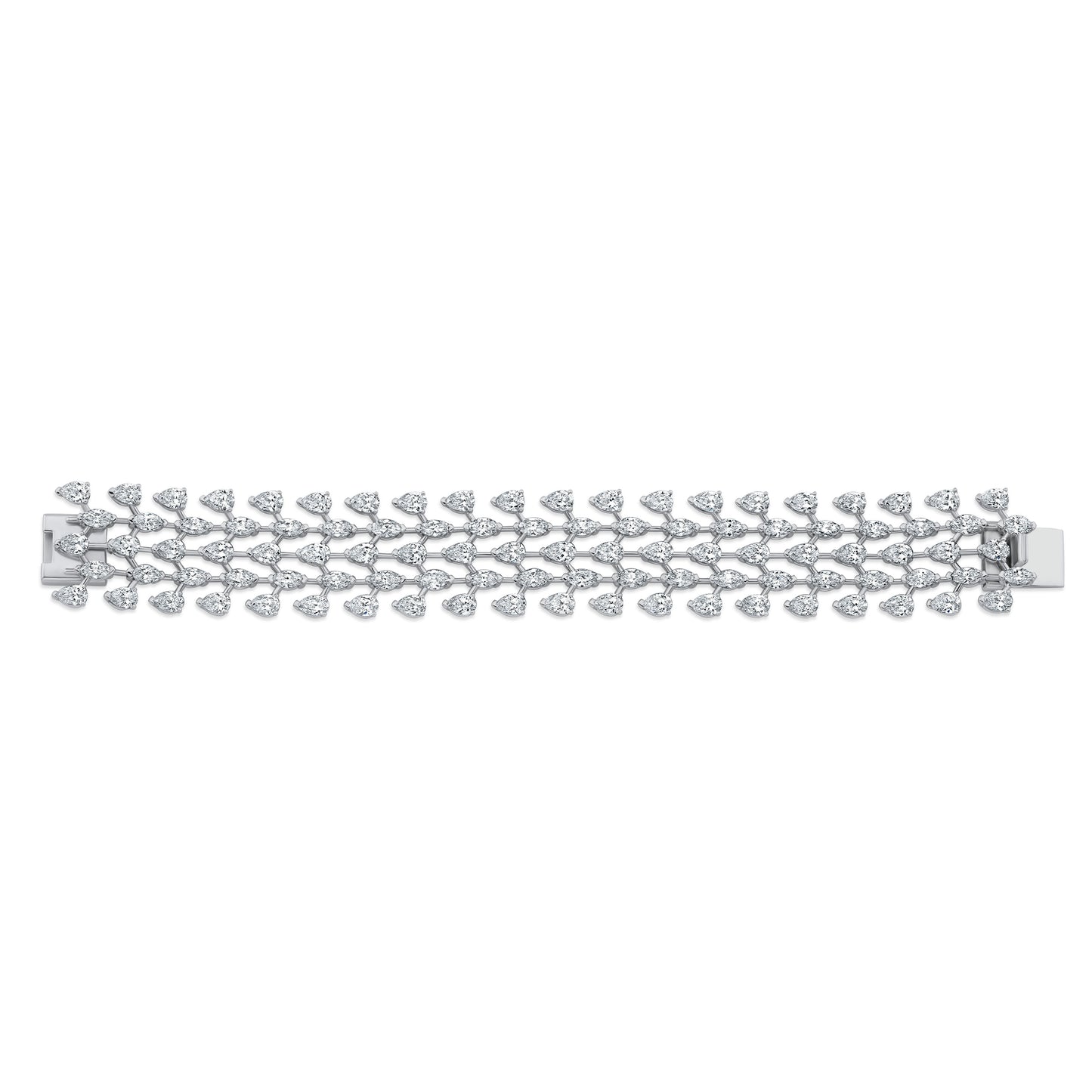 Pear Shape and Marquise Diamond Mesh Bracelet