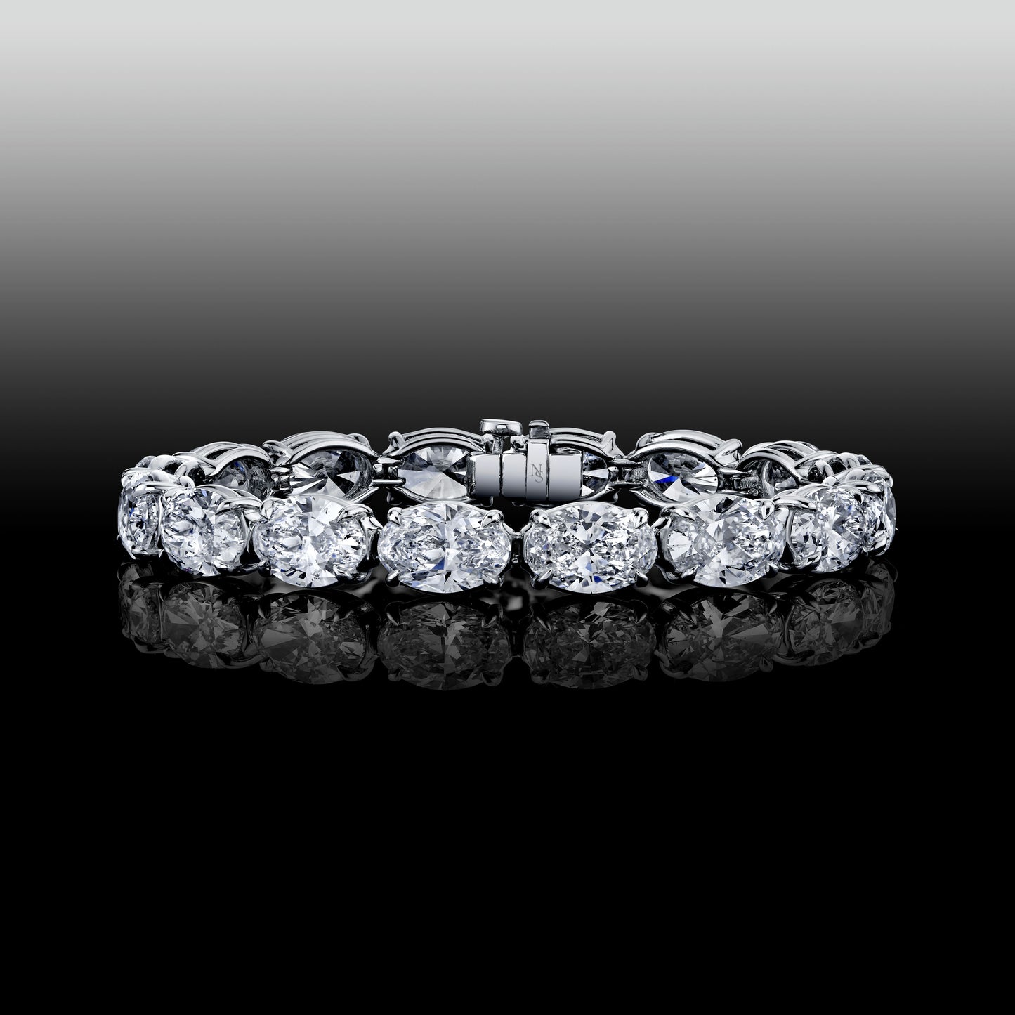 East West Oval Straight Line Diamond Bracelet