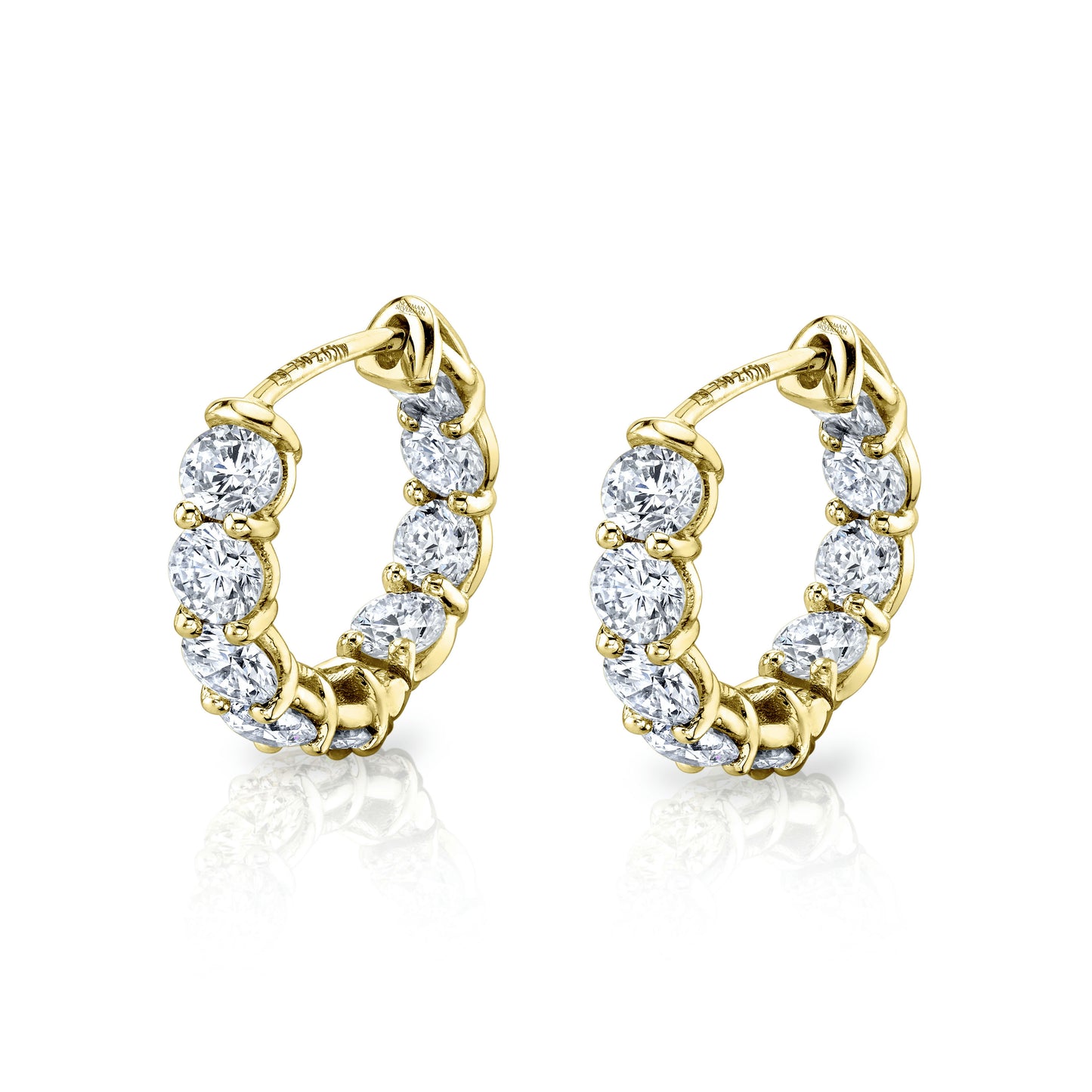 Round Diamond Inside-Out Huggie Earrings