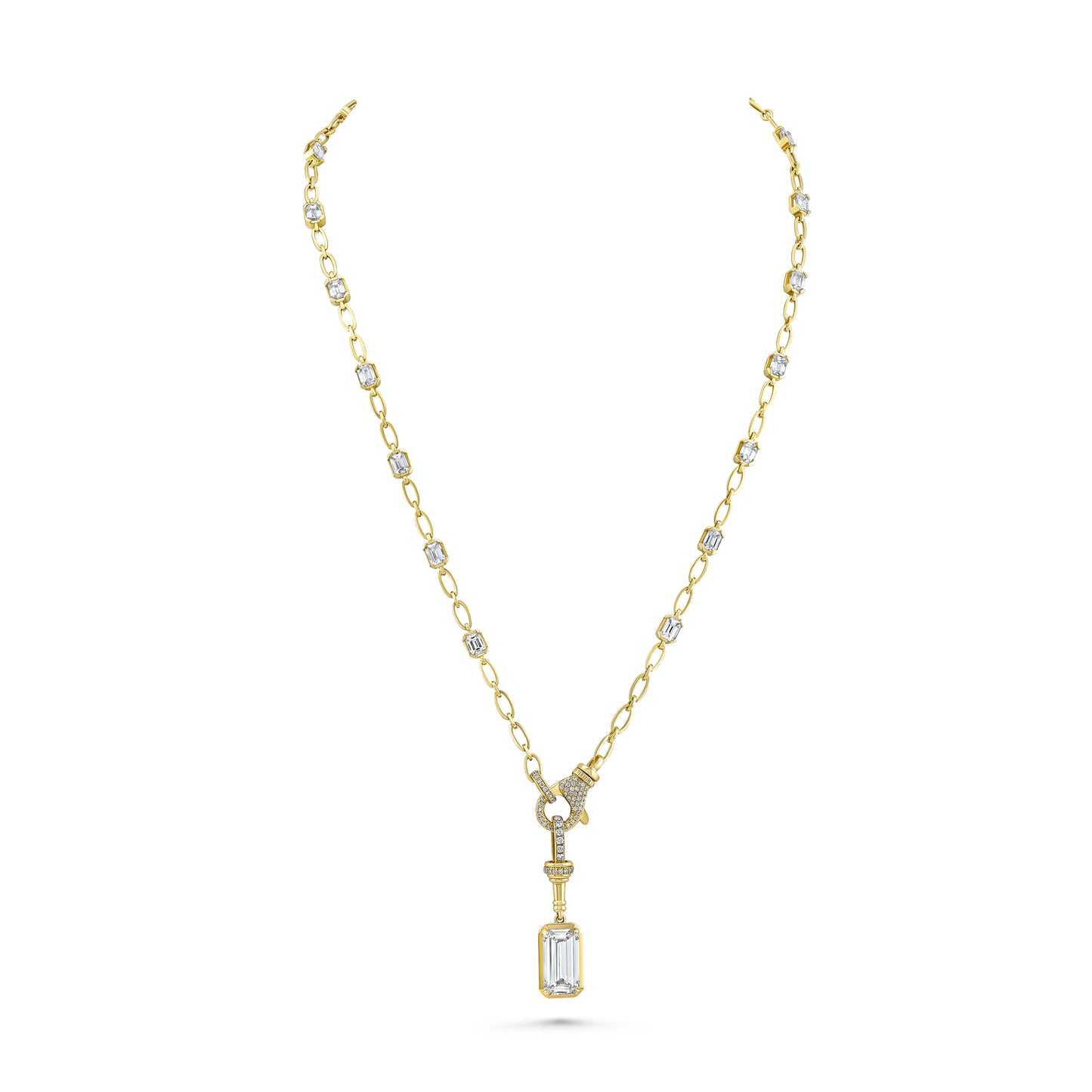 4.06 Carat Emerald Cut Diamond Pendant