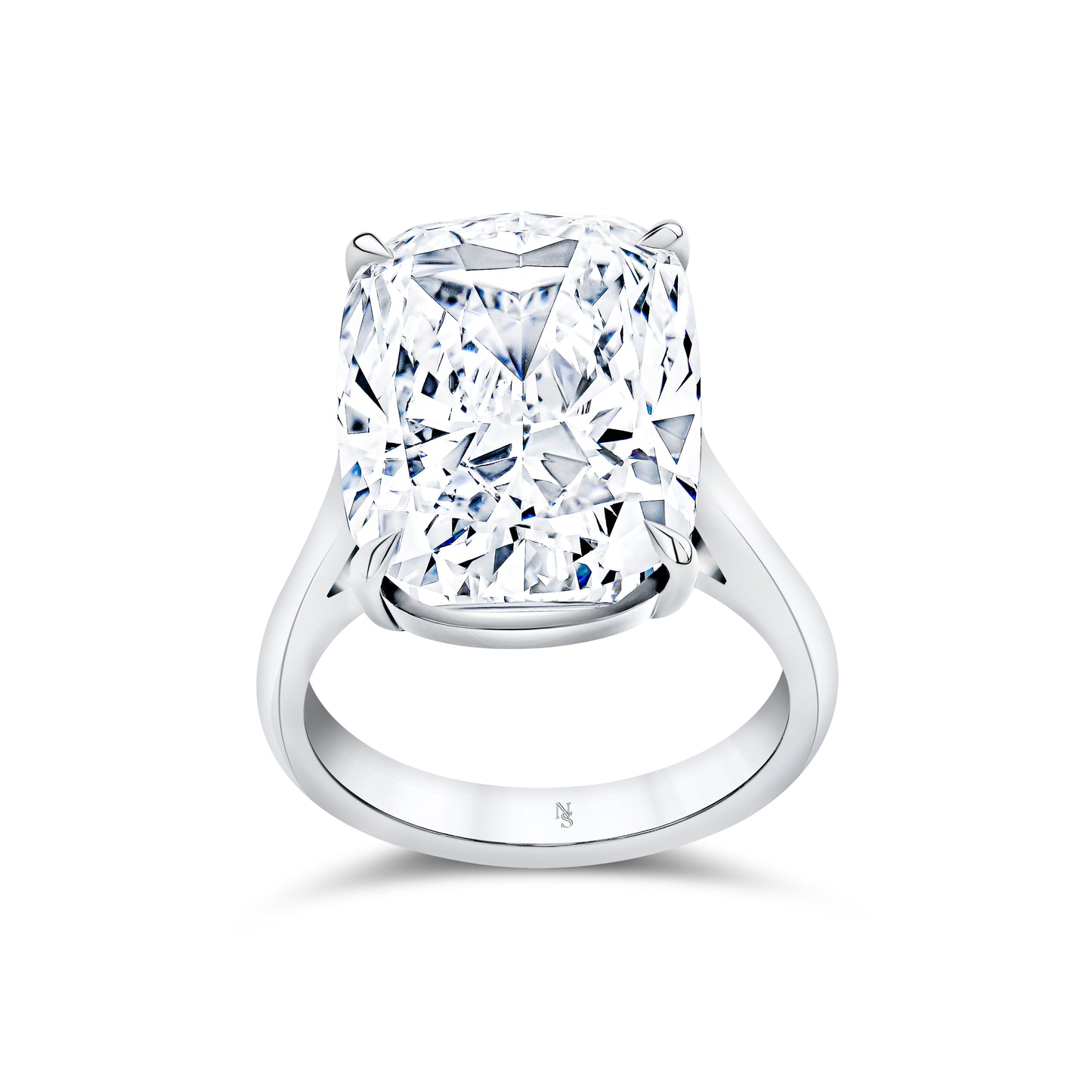 12.81 Carat Cushion Diamond Solitaire Ring