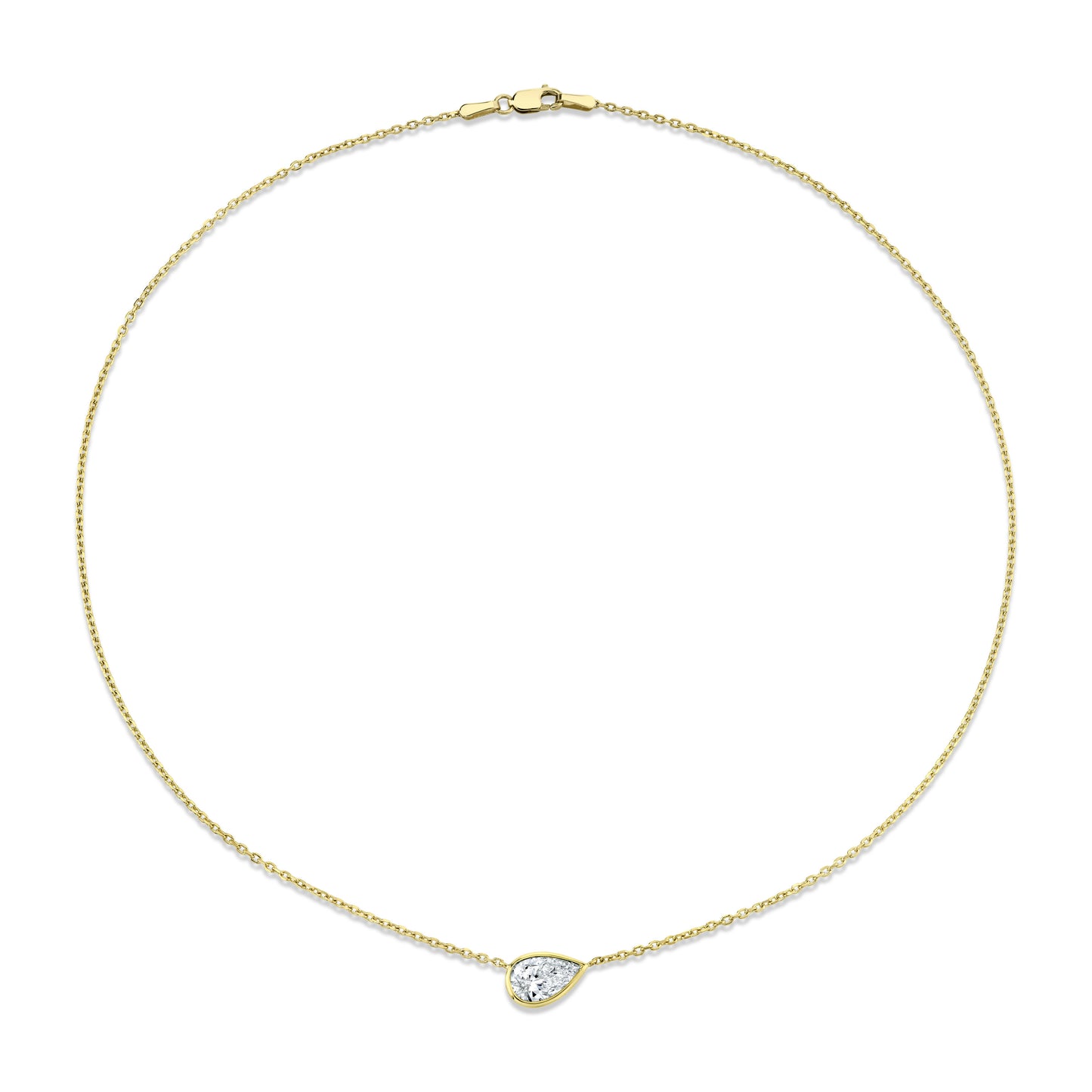 Pear Shape Diamond Bezel Pendant
