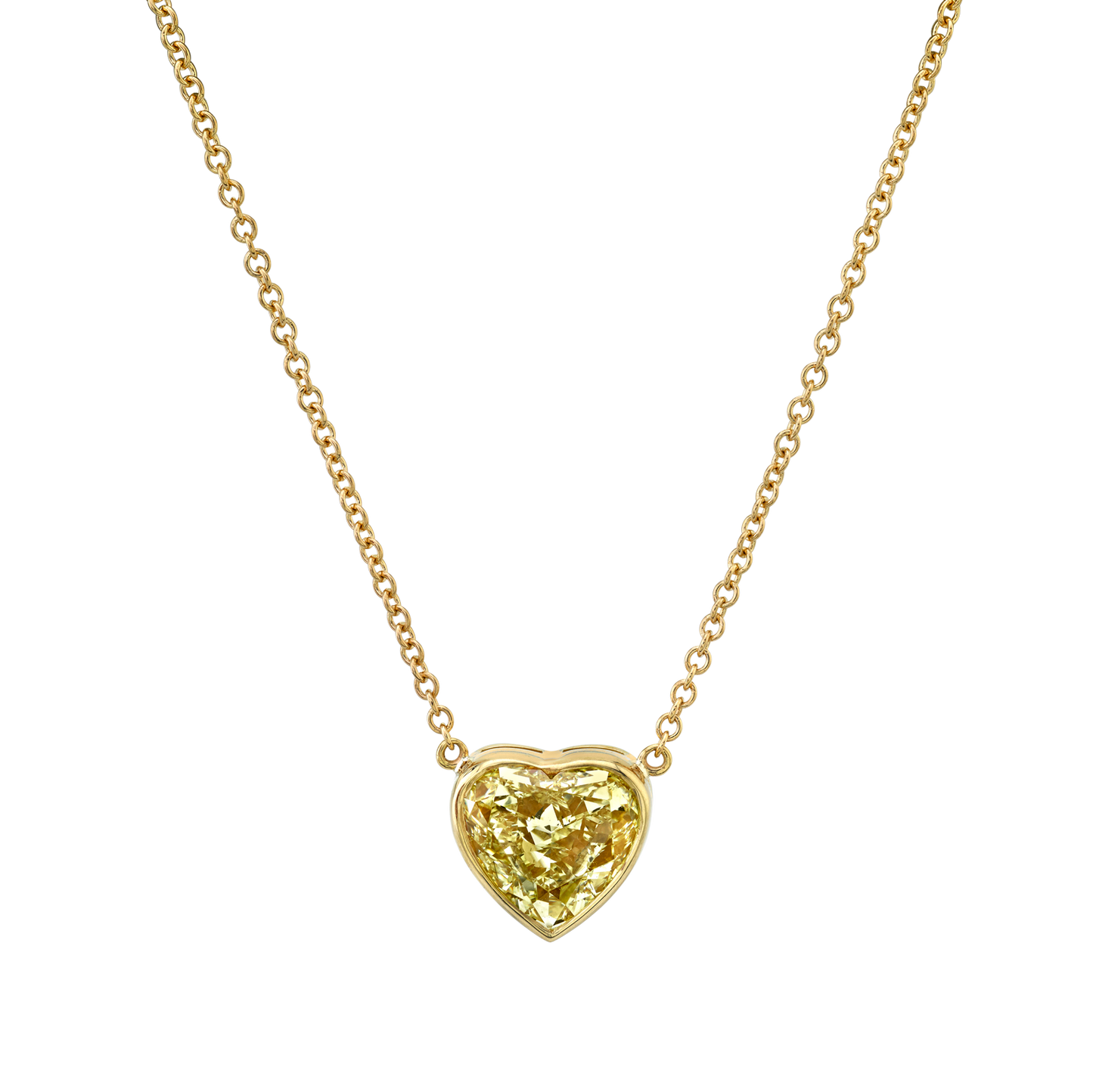 Heart Shape Yellow Diamond Pendant