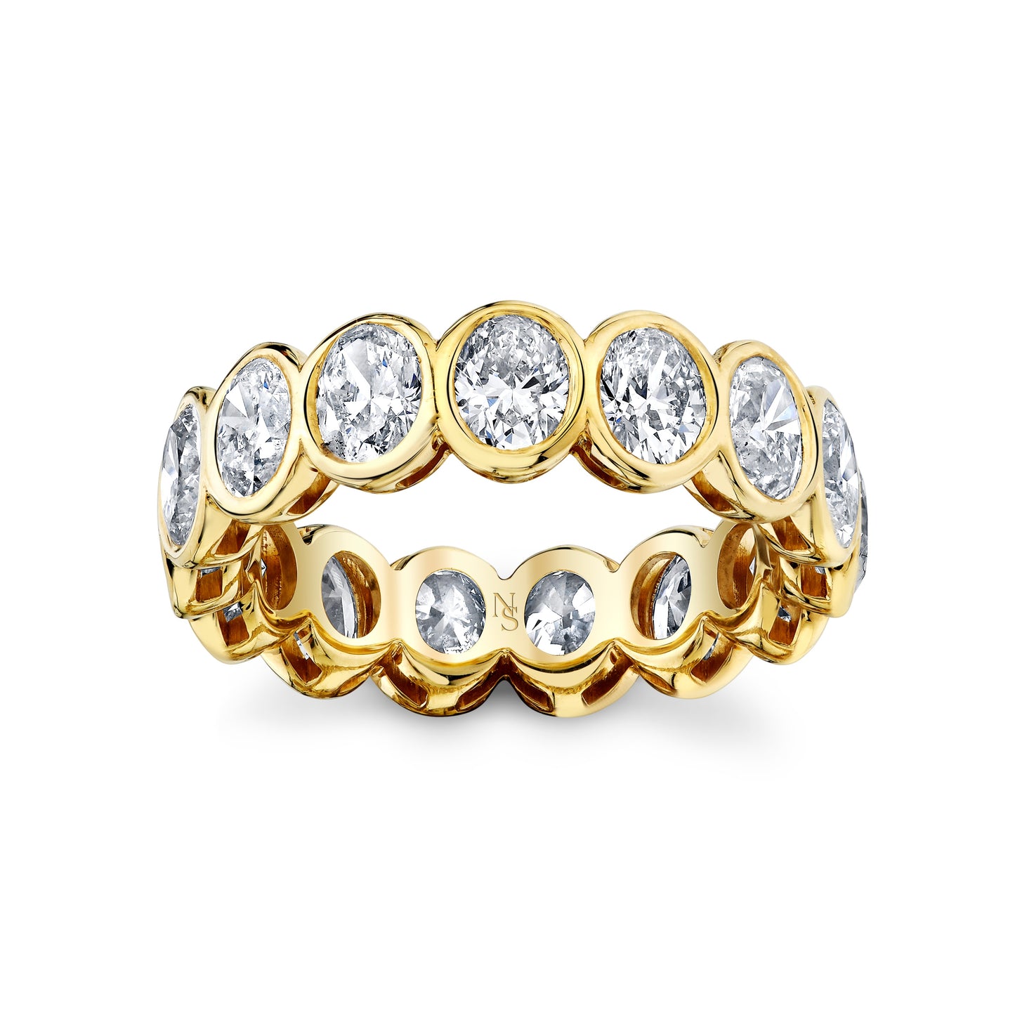 Oval Diamond Bezel Set Eternity Band