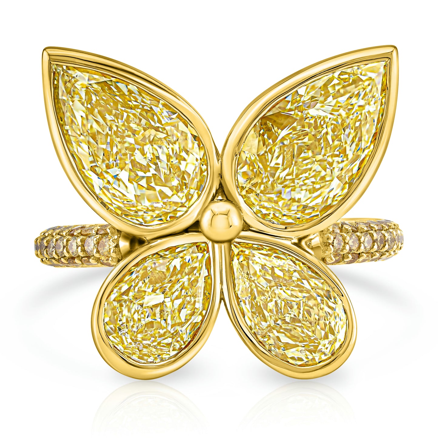 Fancy Yellow Diamond Butterfly Ring