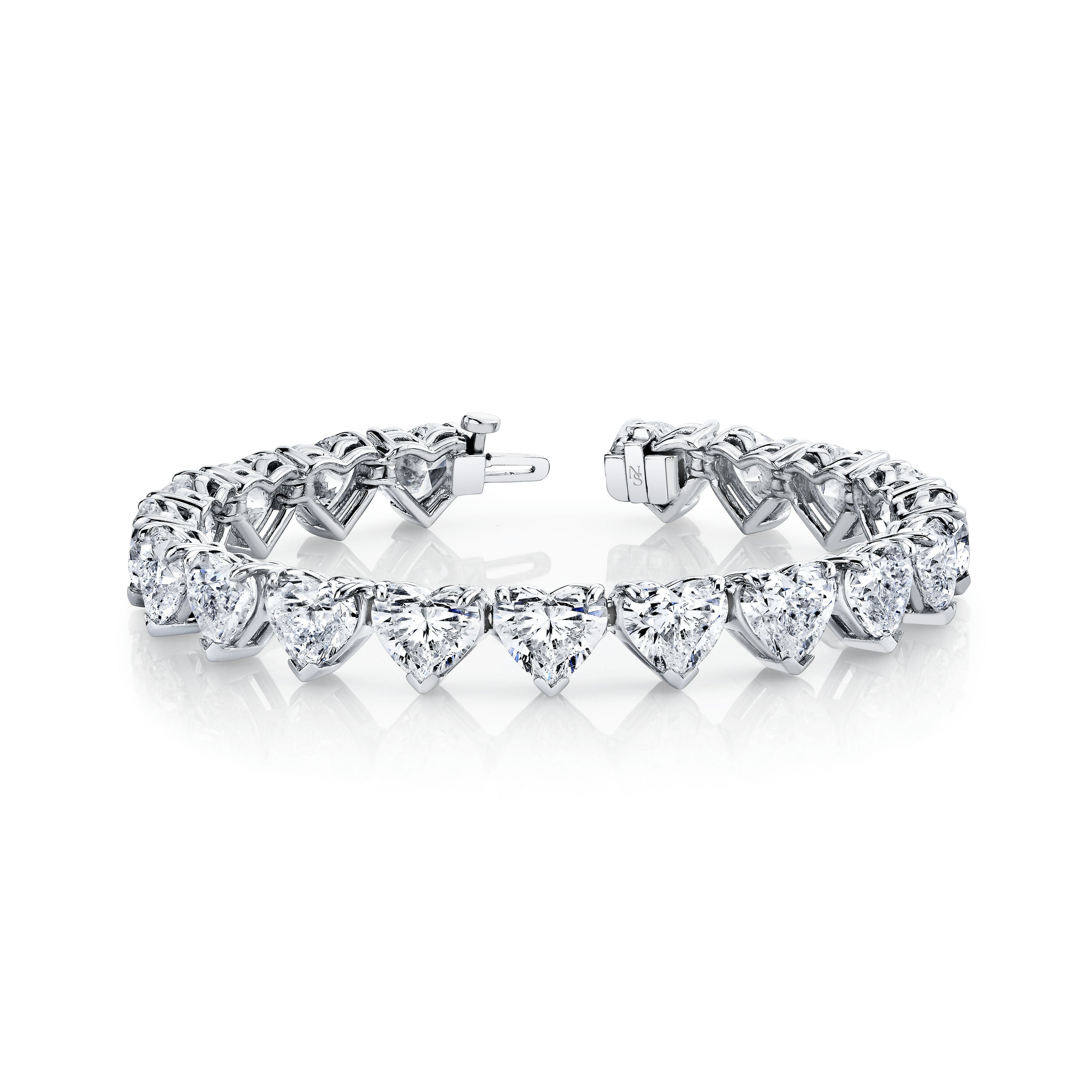 Heart Shape Straight Line Diamond Bracelet – Norman Silverman
