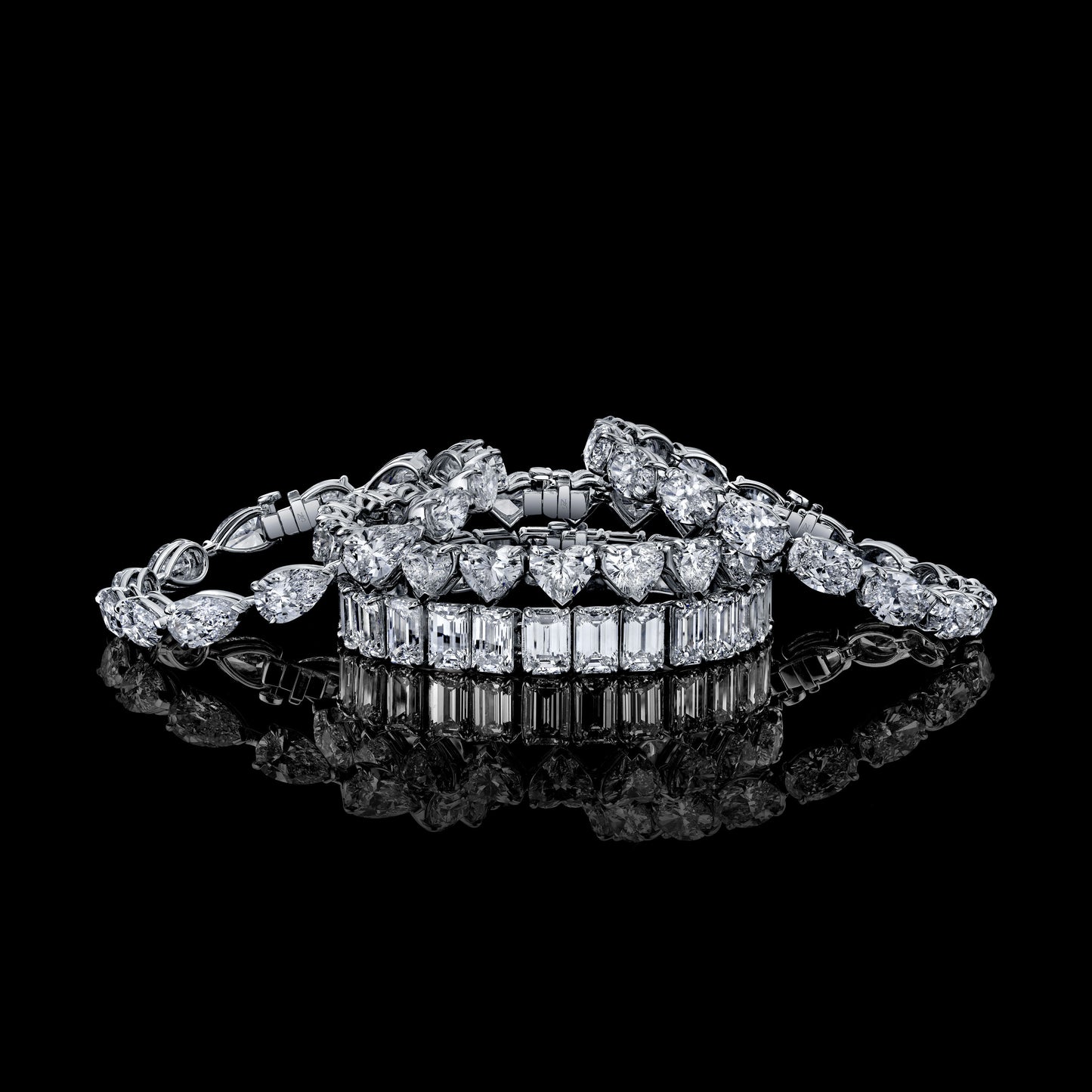 Heart Shape Straight Line Diamond Bracelet
