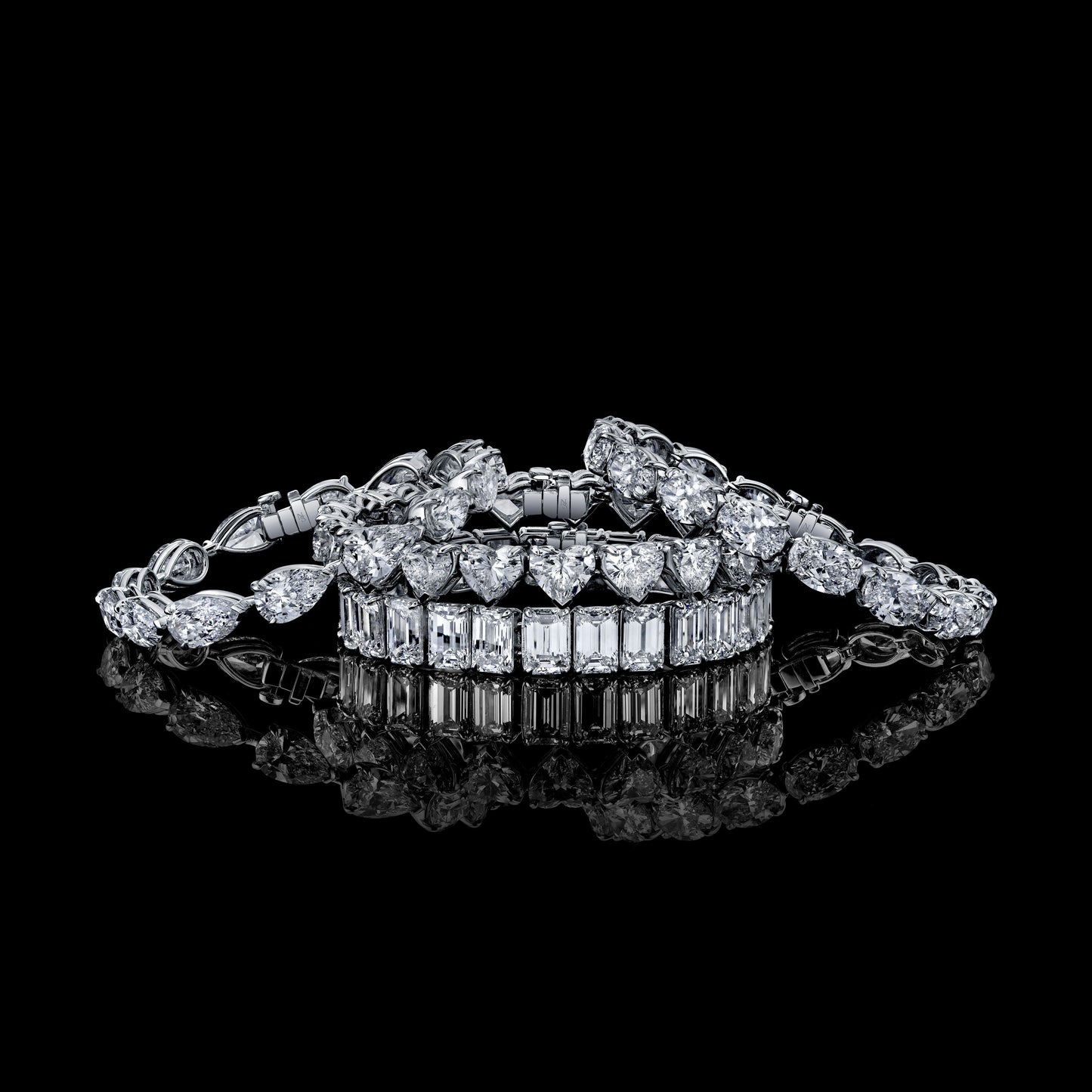 54 Carat Emerald Cut Diamond Bracelet