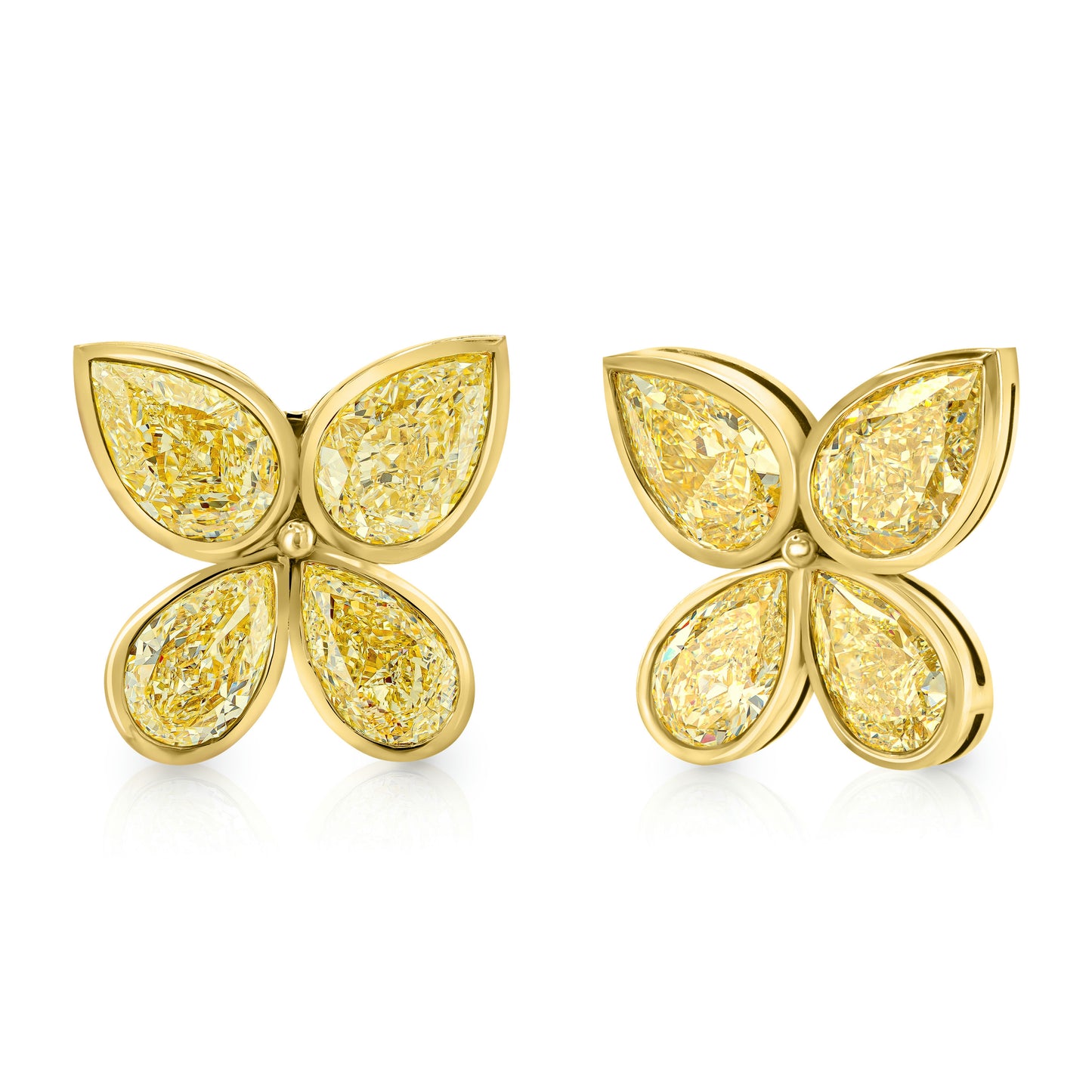 Fancy Yellow Diamonds Butterfly Earrings