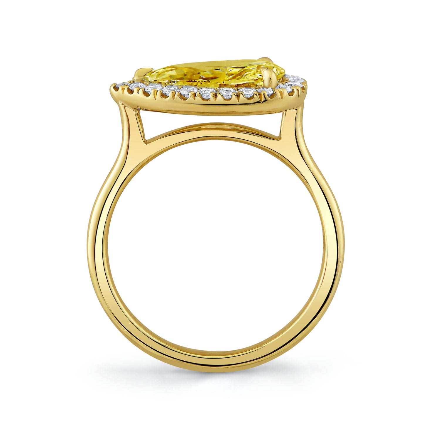 Fancy Yellow Pear Shape Diamond Halo Ring