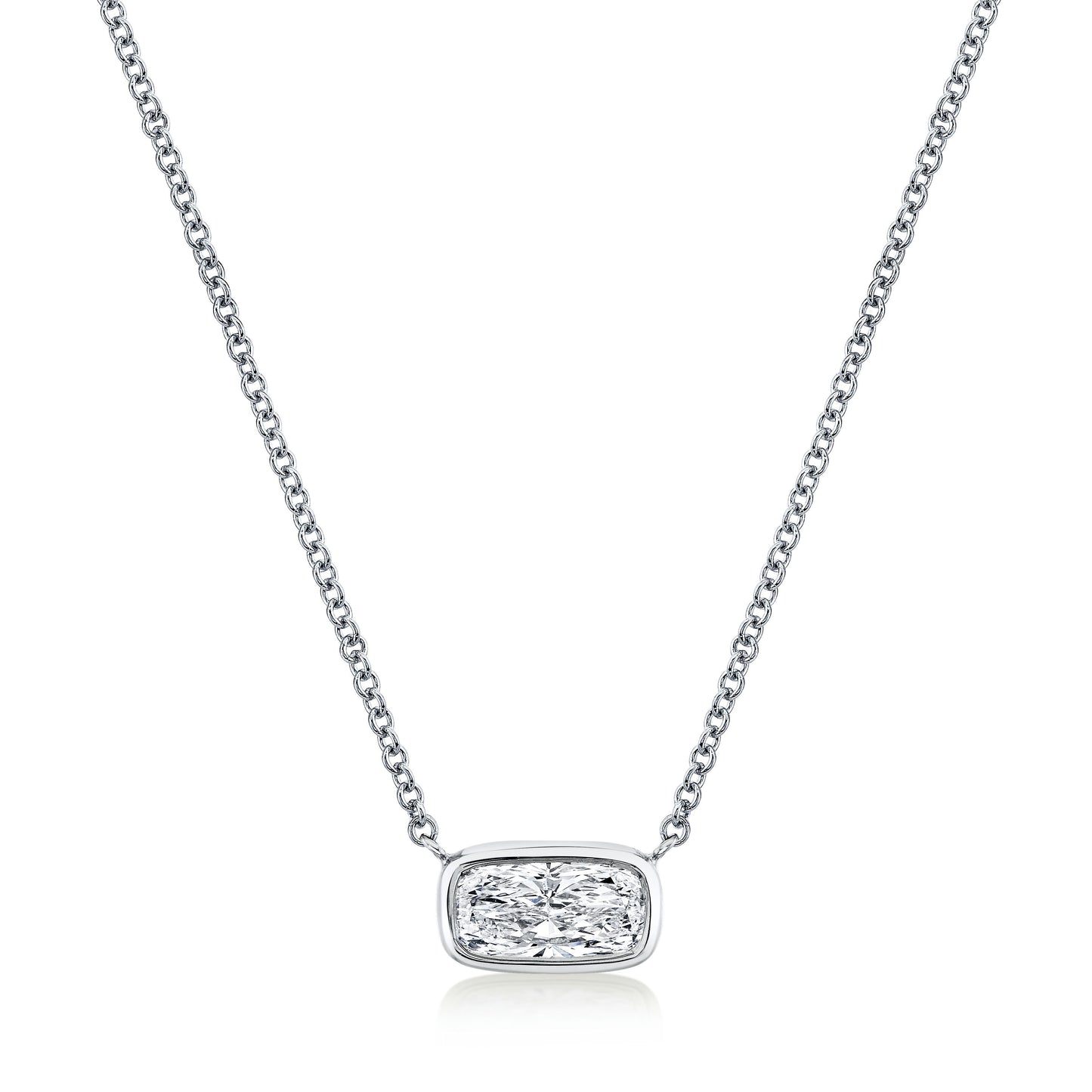 Cushion Cut Diamond Bezel Pendant