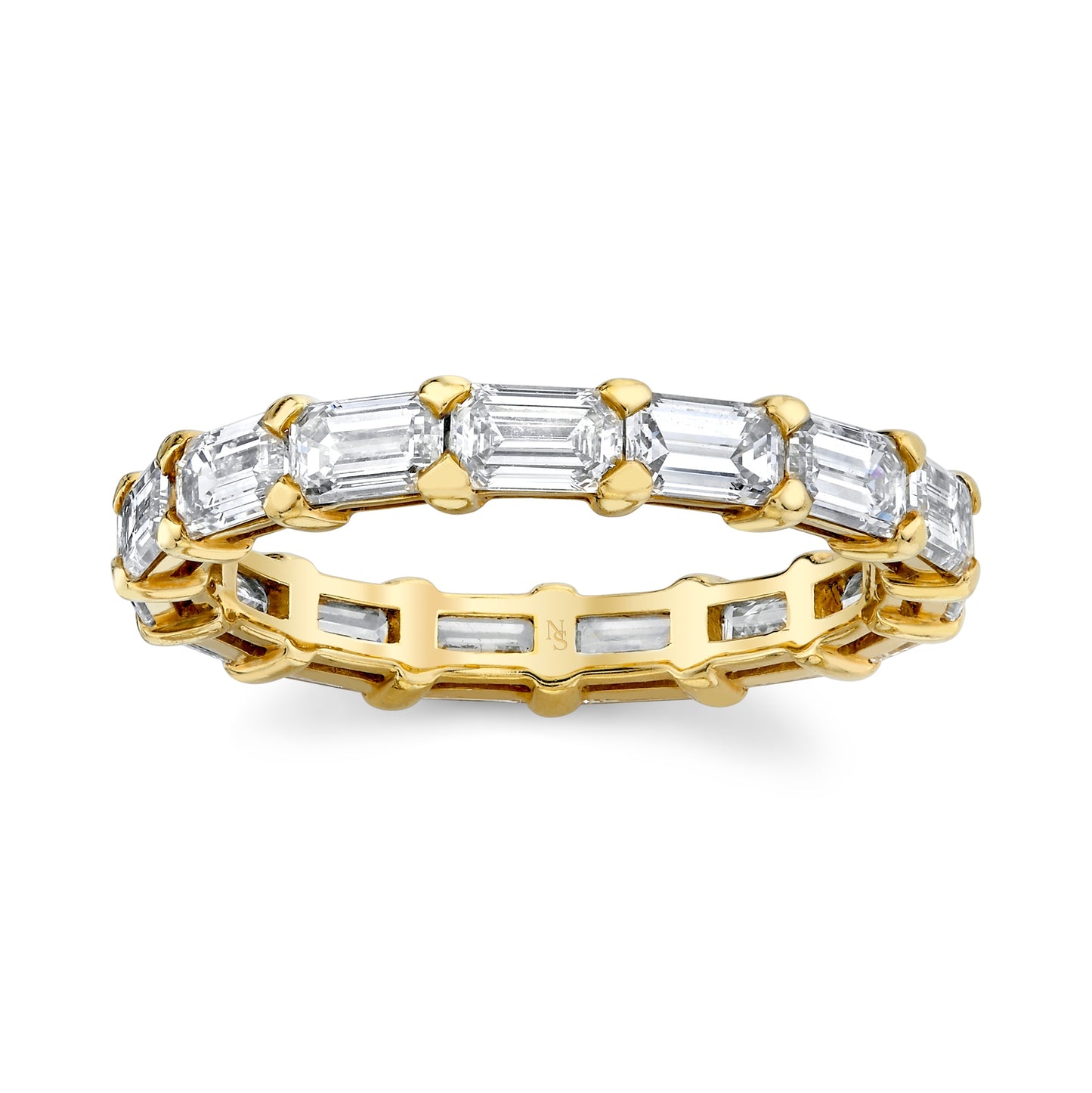 East West Emerald Cut Eternity Band