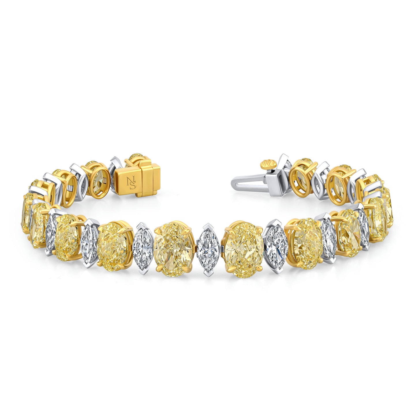 Alternate Marquise and Oval Cut Diamond Bracelet