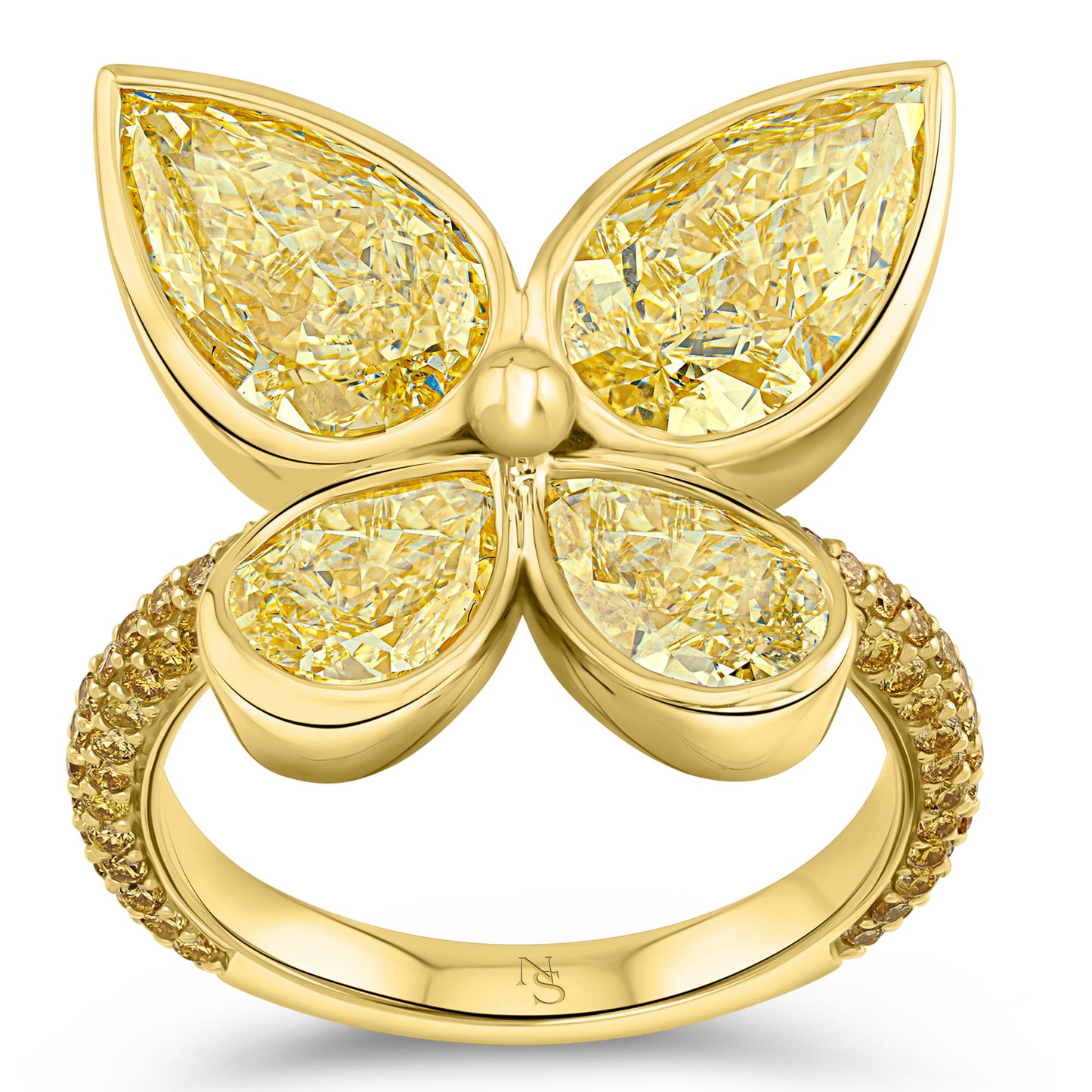 Fancy Yellow Diamond Butterfly Ring
