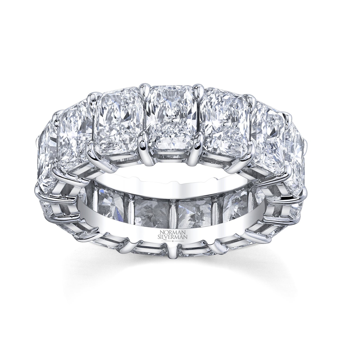 11.66 Carat Radiant Cut Diamonds Platinum Eternity Band