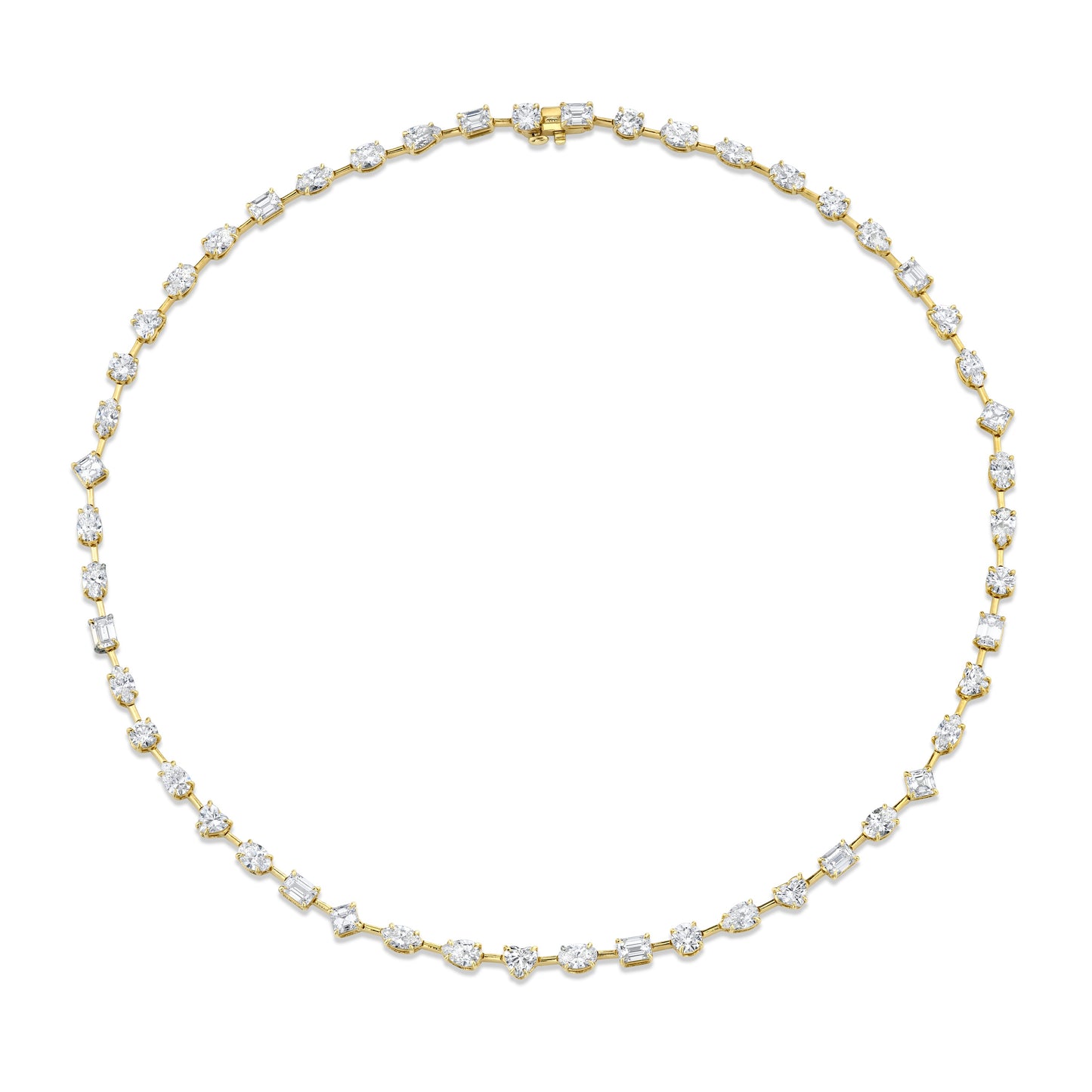 Fancy Shape Diamonds Wire Set Necklace