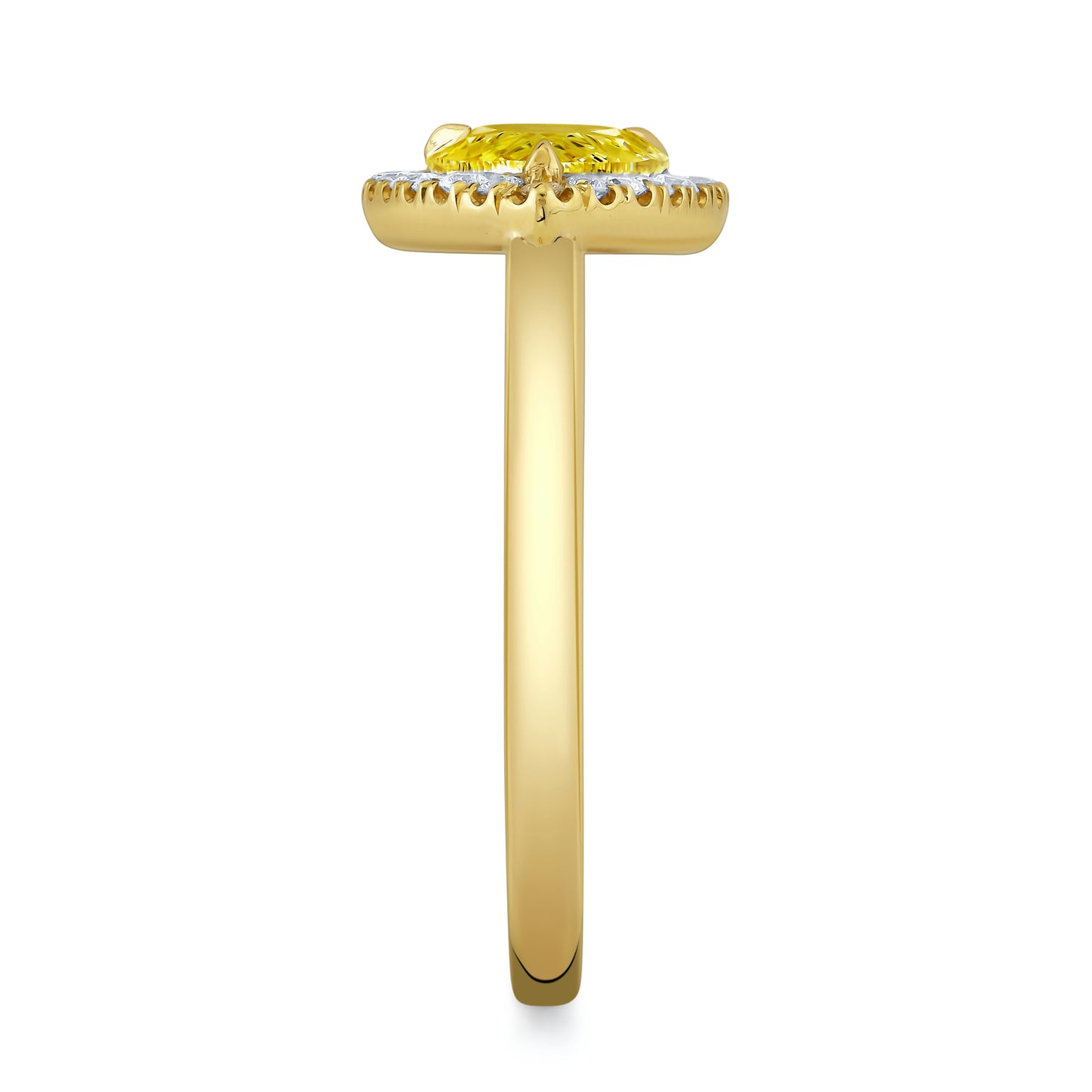 Fancy Yellow Pear Shape Diamond Halo Ring