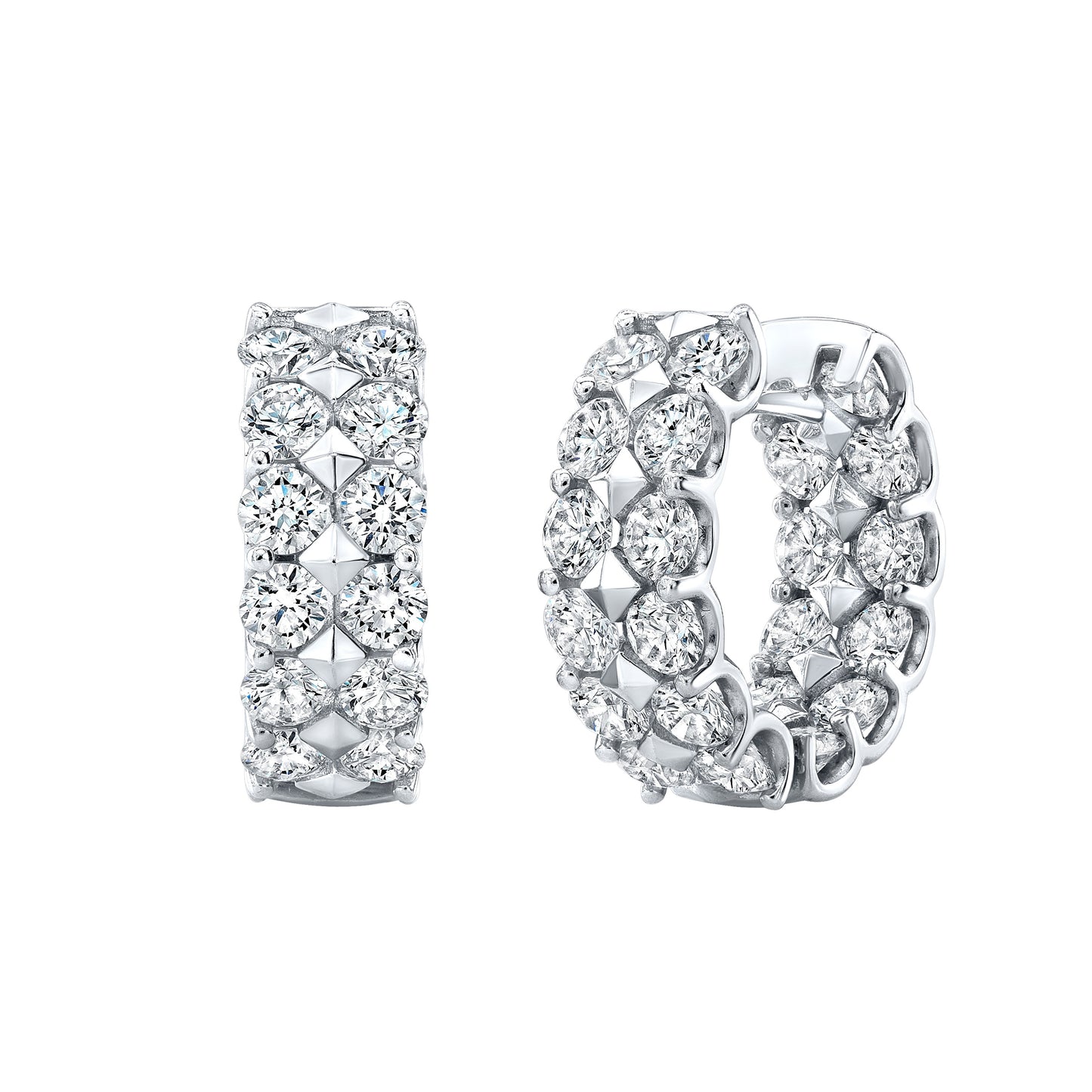 Double Row Diamond Huggies