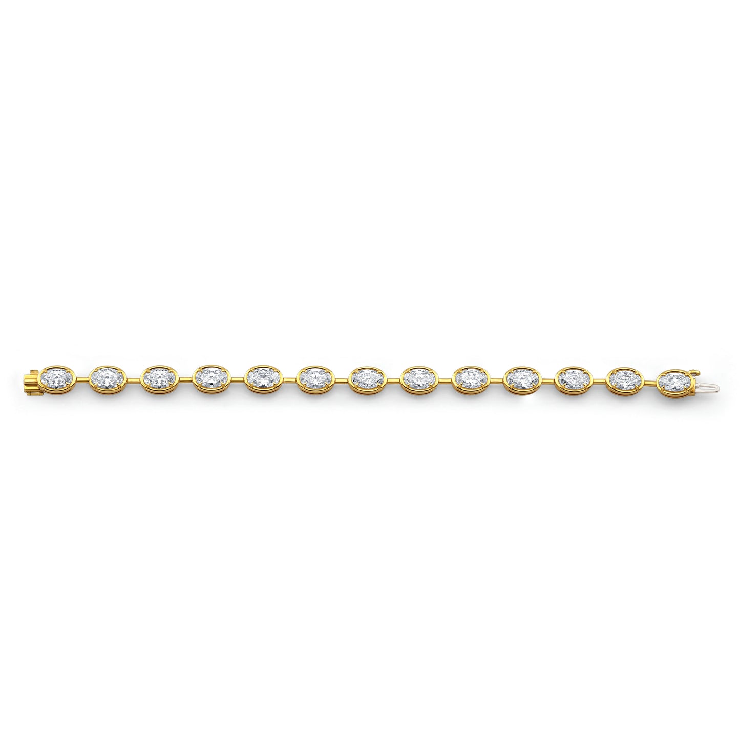 Oval Diamond Bezel Set Bracelet