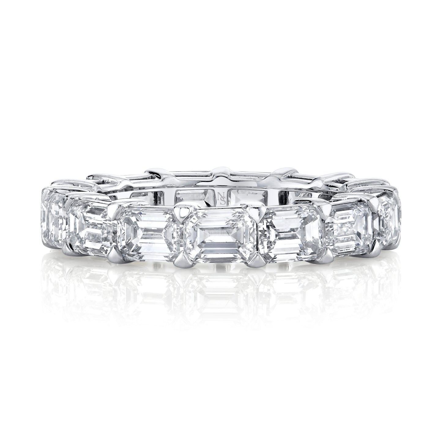 East West Emerald Cut Diamond Eternity Band