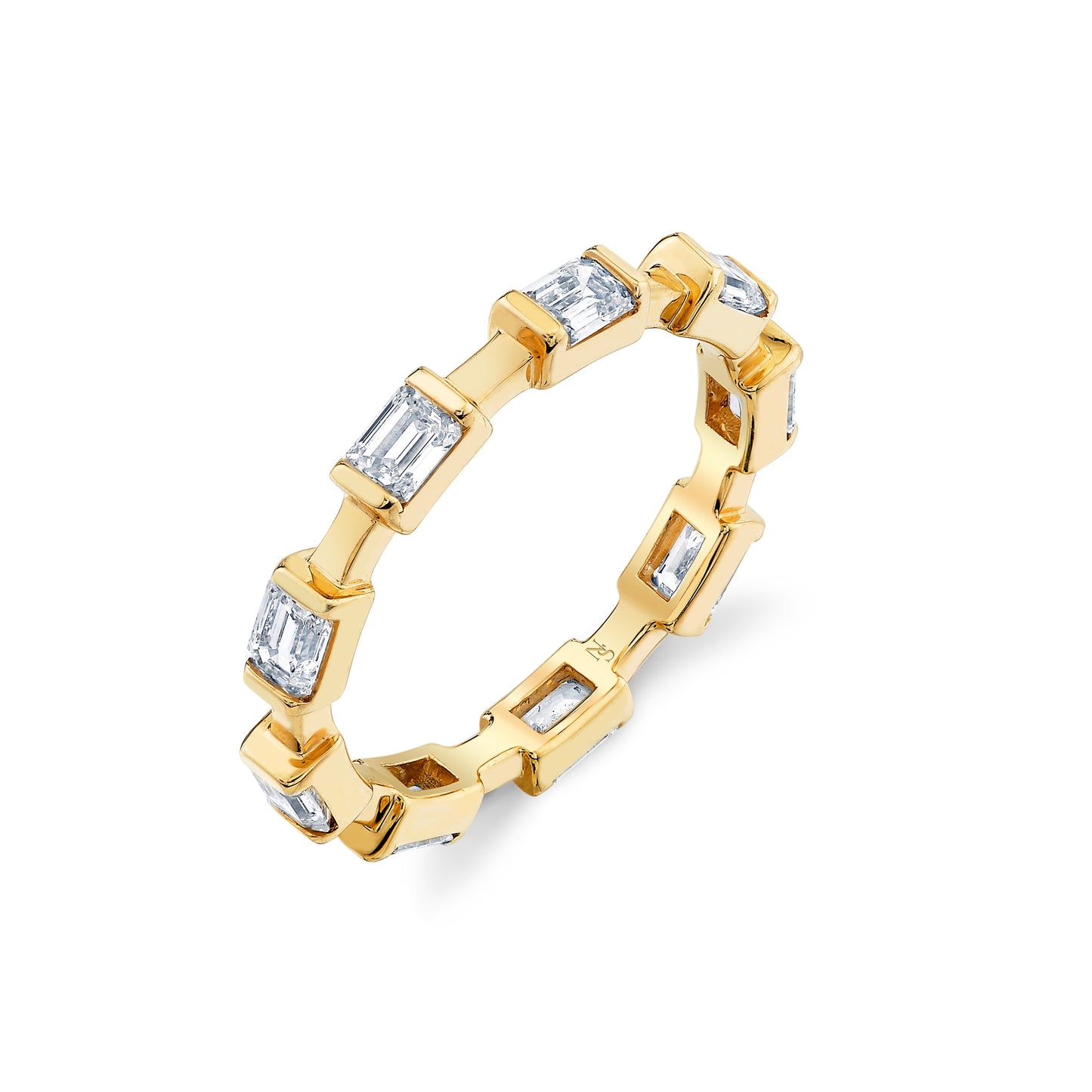 Emerald Cut Diamond Bar Eternity Band
